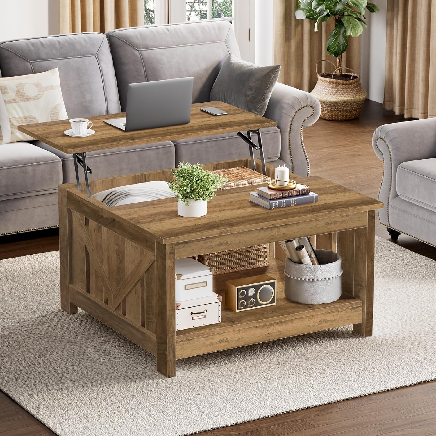 FABATO Lift Top Coffee Table, 31.5