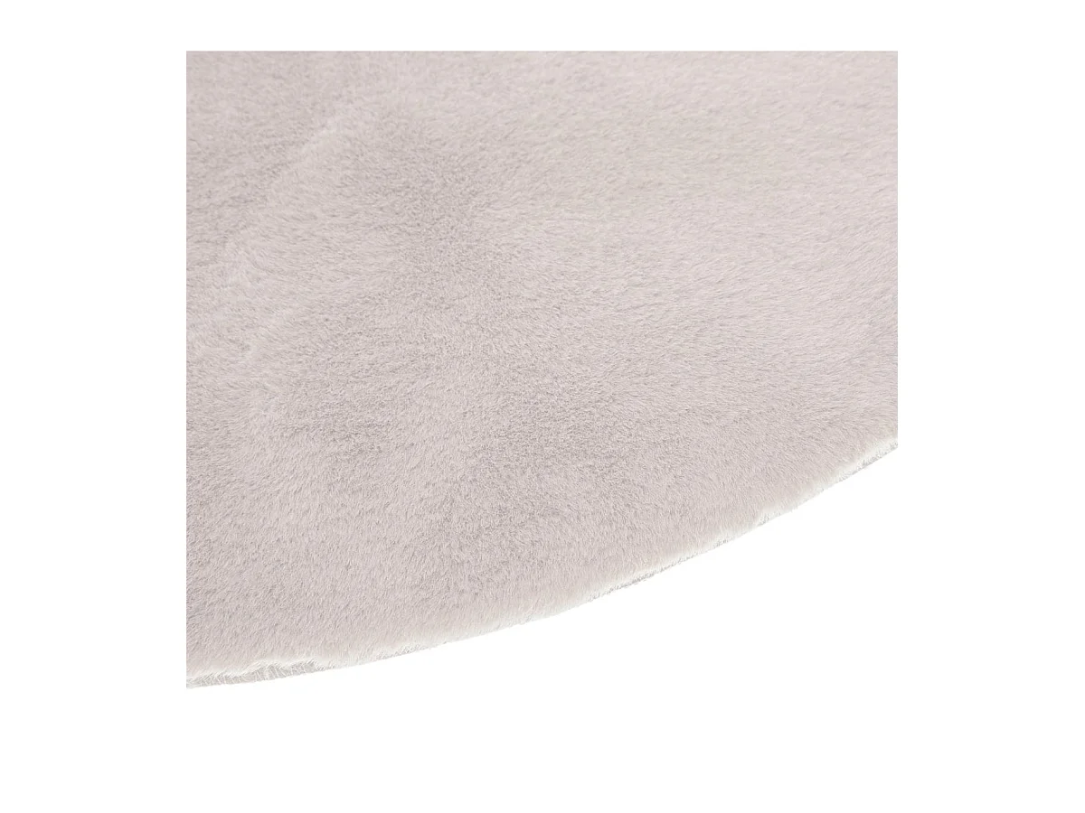 Tapis en Fourrure Ivoire Extra Doux D 80 cm