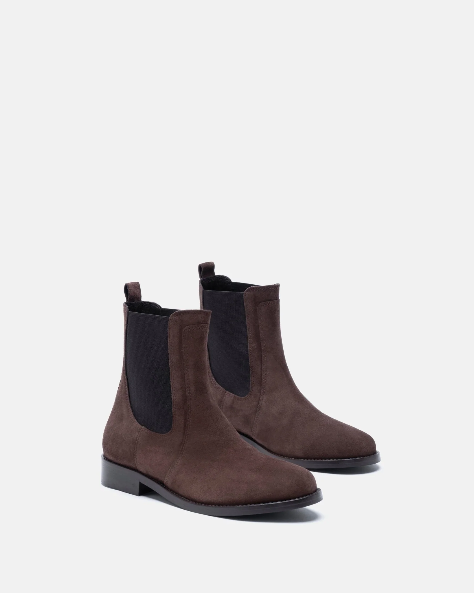 BOTTINES ANISSA/VEL - En cuir velours chocolat