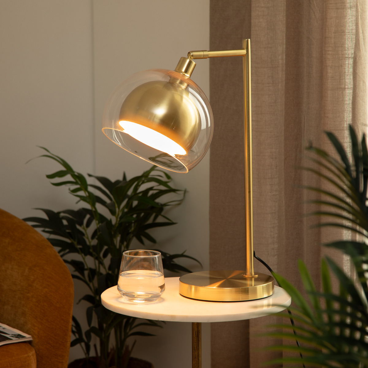 Lamp "Rivi" Gilt, H.48 cm