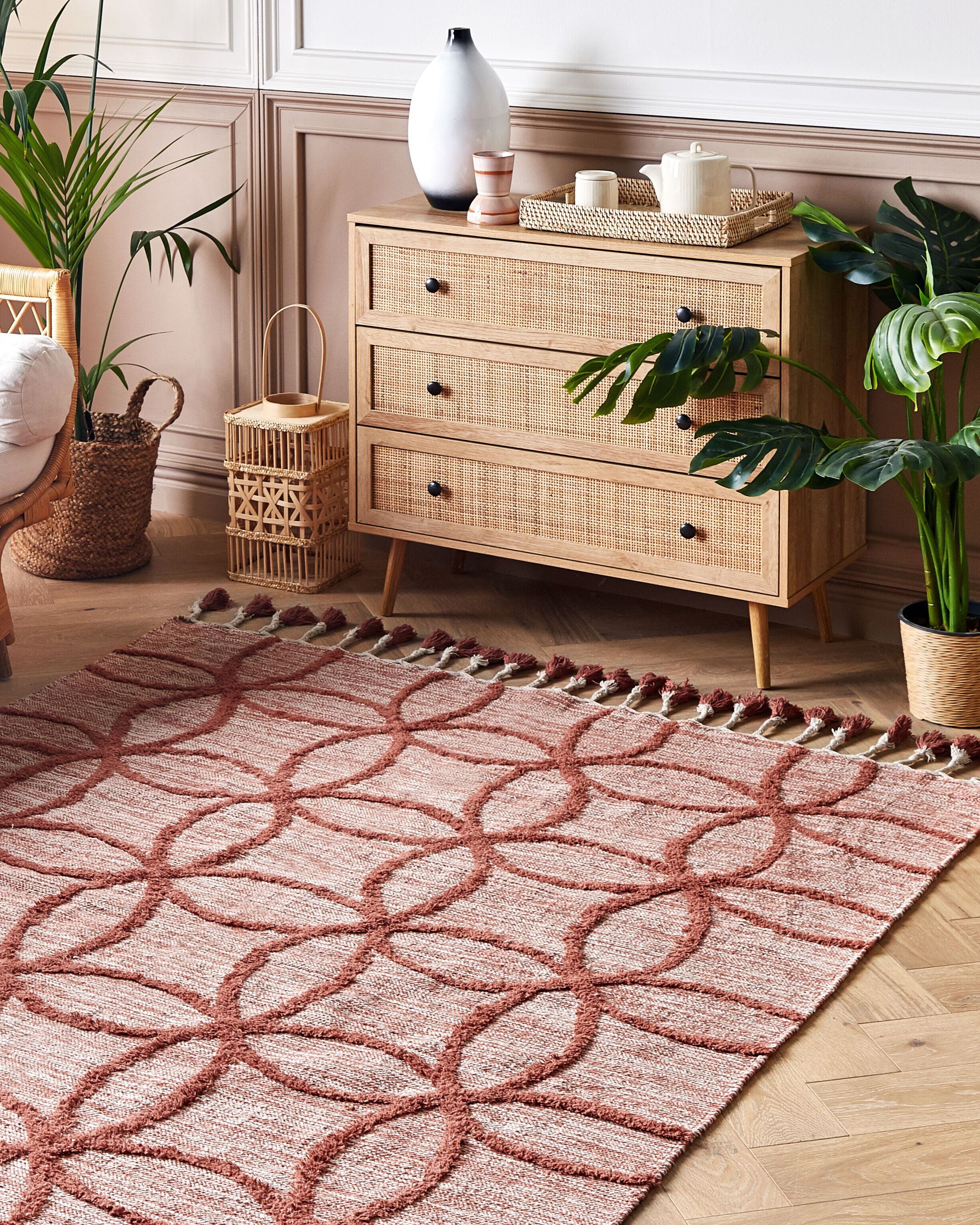 Rug KIRSEHIR Red 160 x 230 cm Cotton