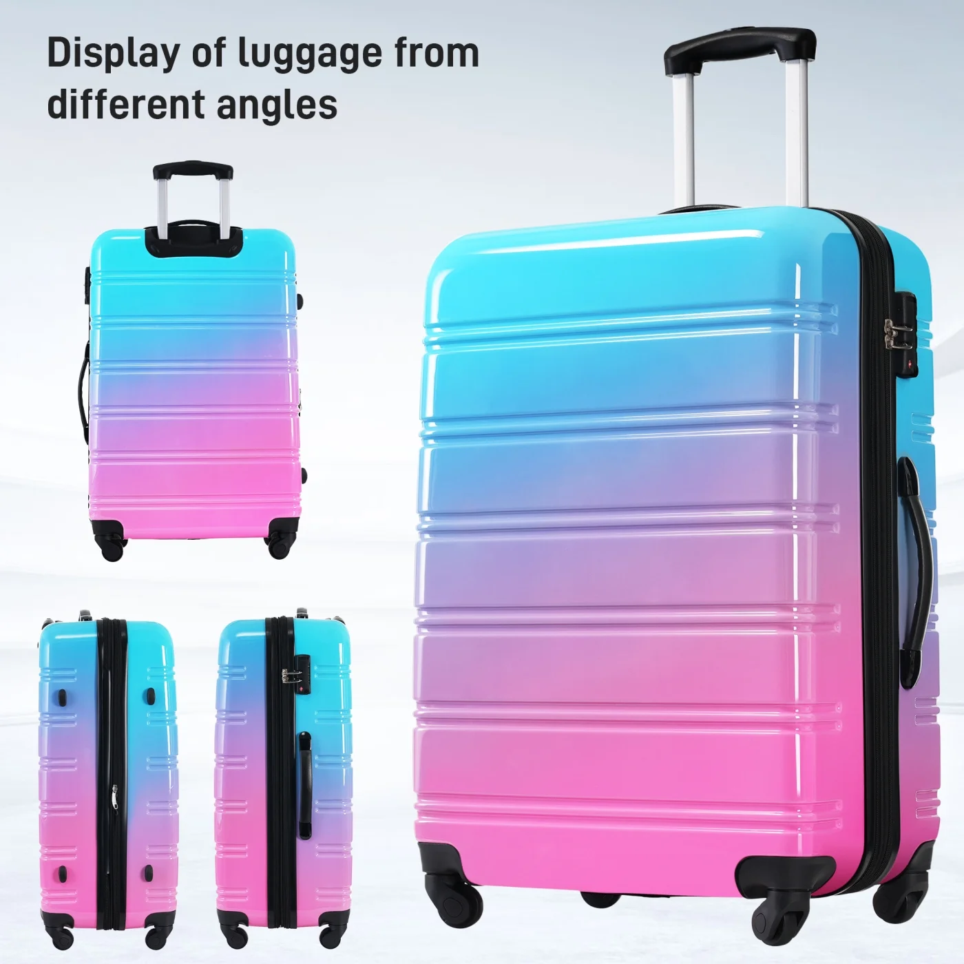 3 Piece Luggage Sets, Hard Shell Suitcase 20/24/28 Inches with TSA Lock and Spinner Wheels, Expandable Lightweight Travel Luggage for Men Women, Multicolor purple - Image 23