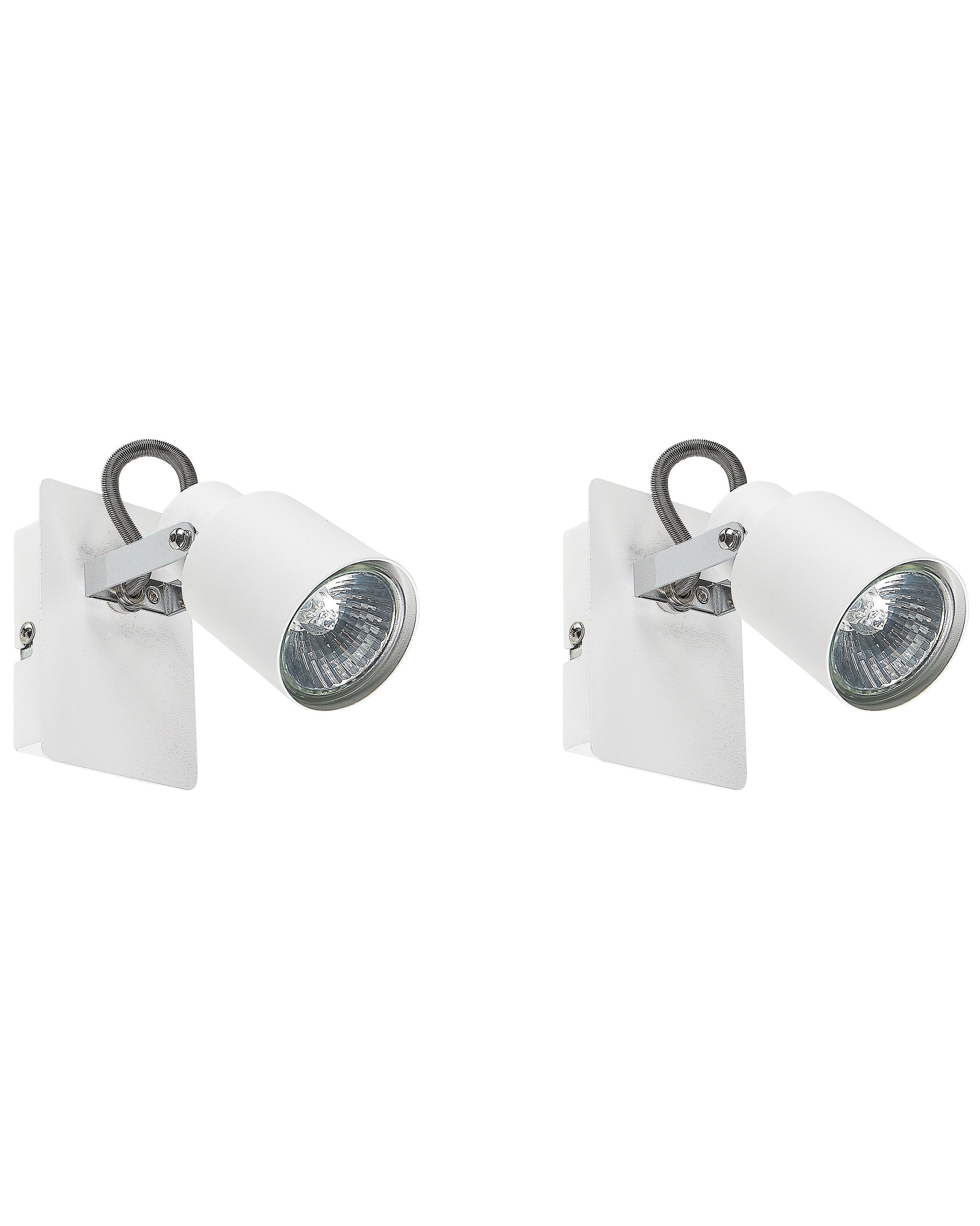 Set of 2 Spotlight Lamps BONTE Adjustable Metal White