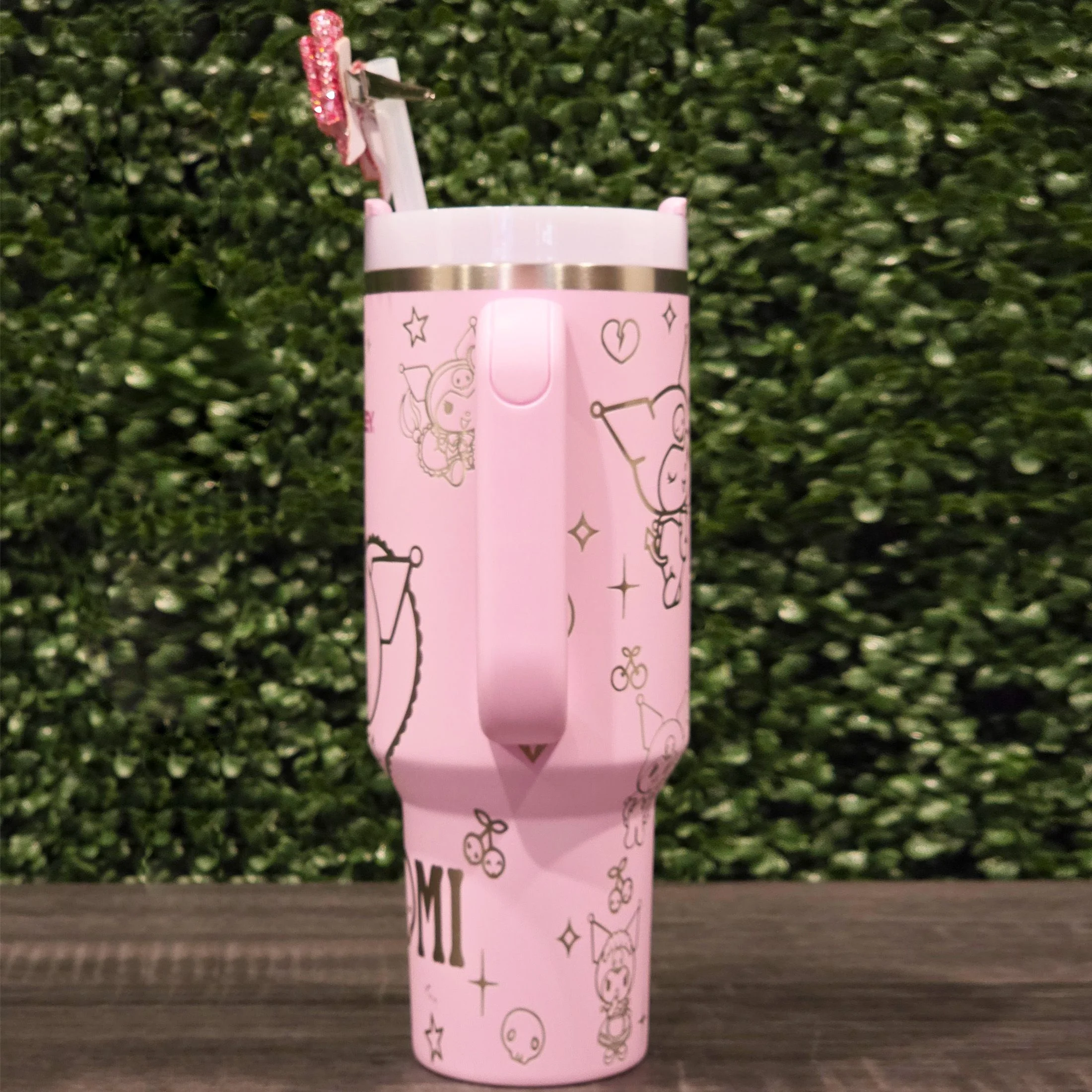 Kuromi Stanley Cup 40oz | Pink Tumbler | Cherry Blossom | Custom Laser Engraved Quencher