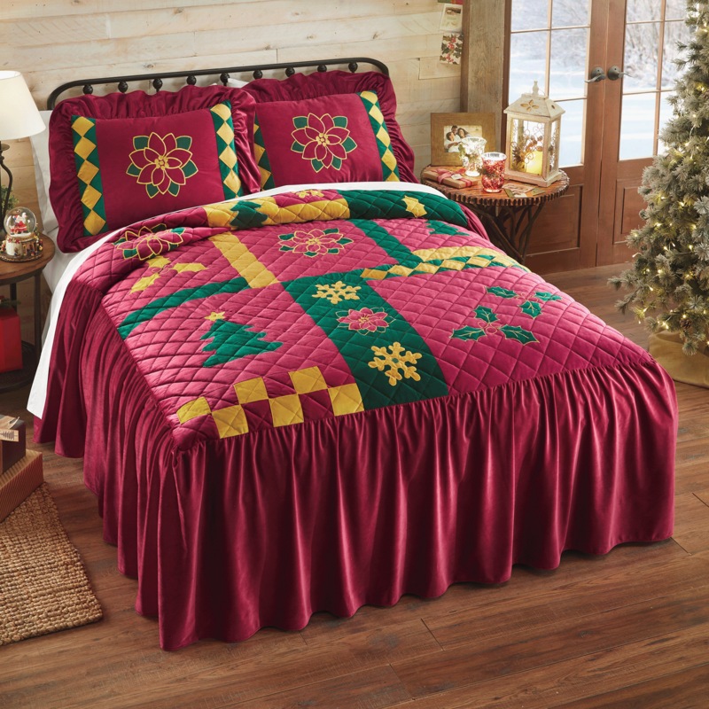 Velvet Patch Holiday Bedspread and Sham - MIDNIGHT VELVET CATALOG