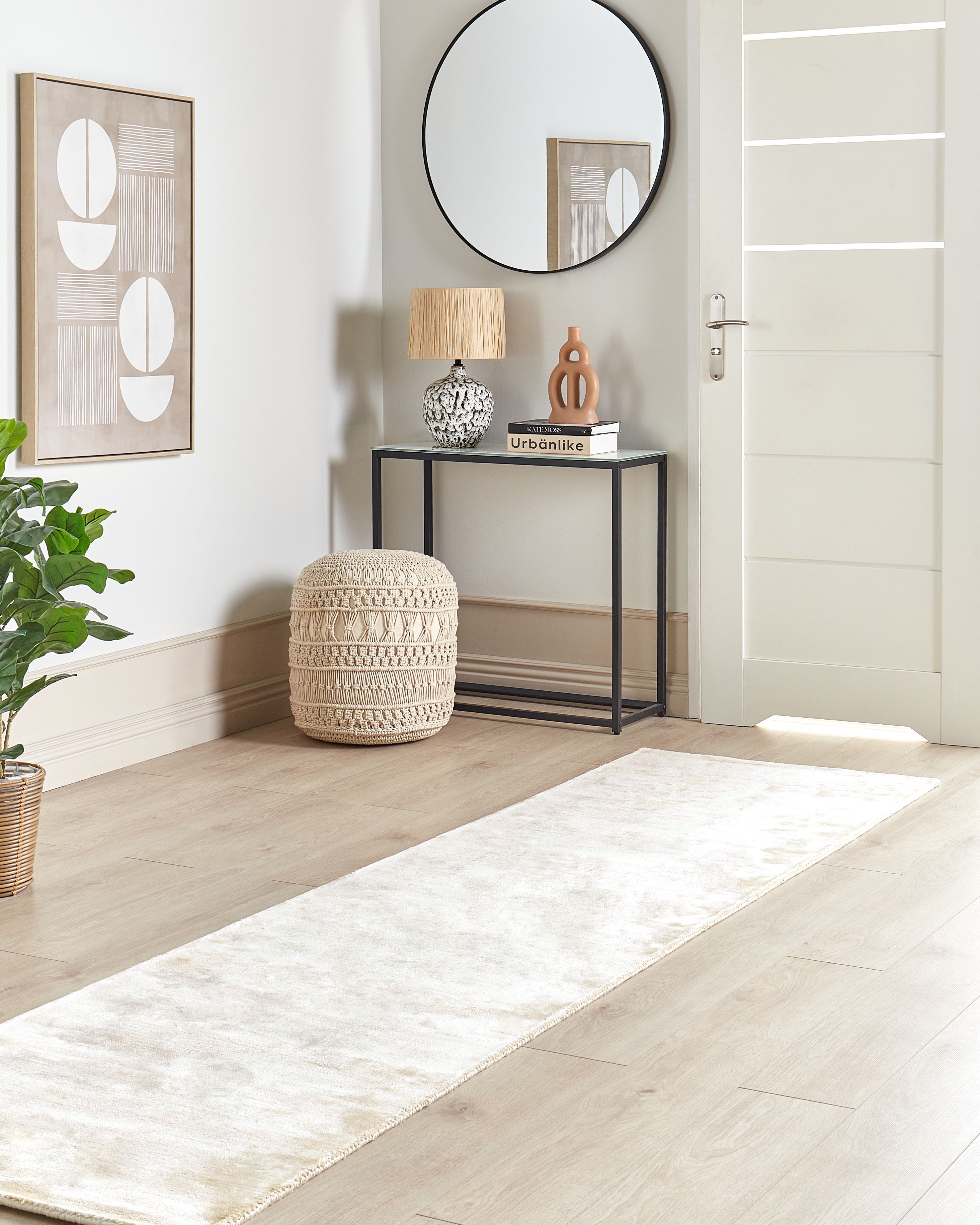 Rug GESI II Light Beige 80 x 300 cm Viscose