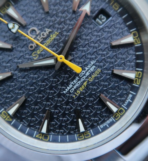 Replica Omega XF Seamaster James Bond Bumble Bee Blue Textured Dial SS Bracelet A8507 - Elite Watch Atelier