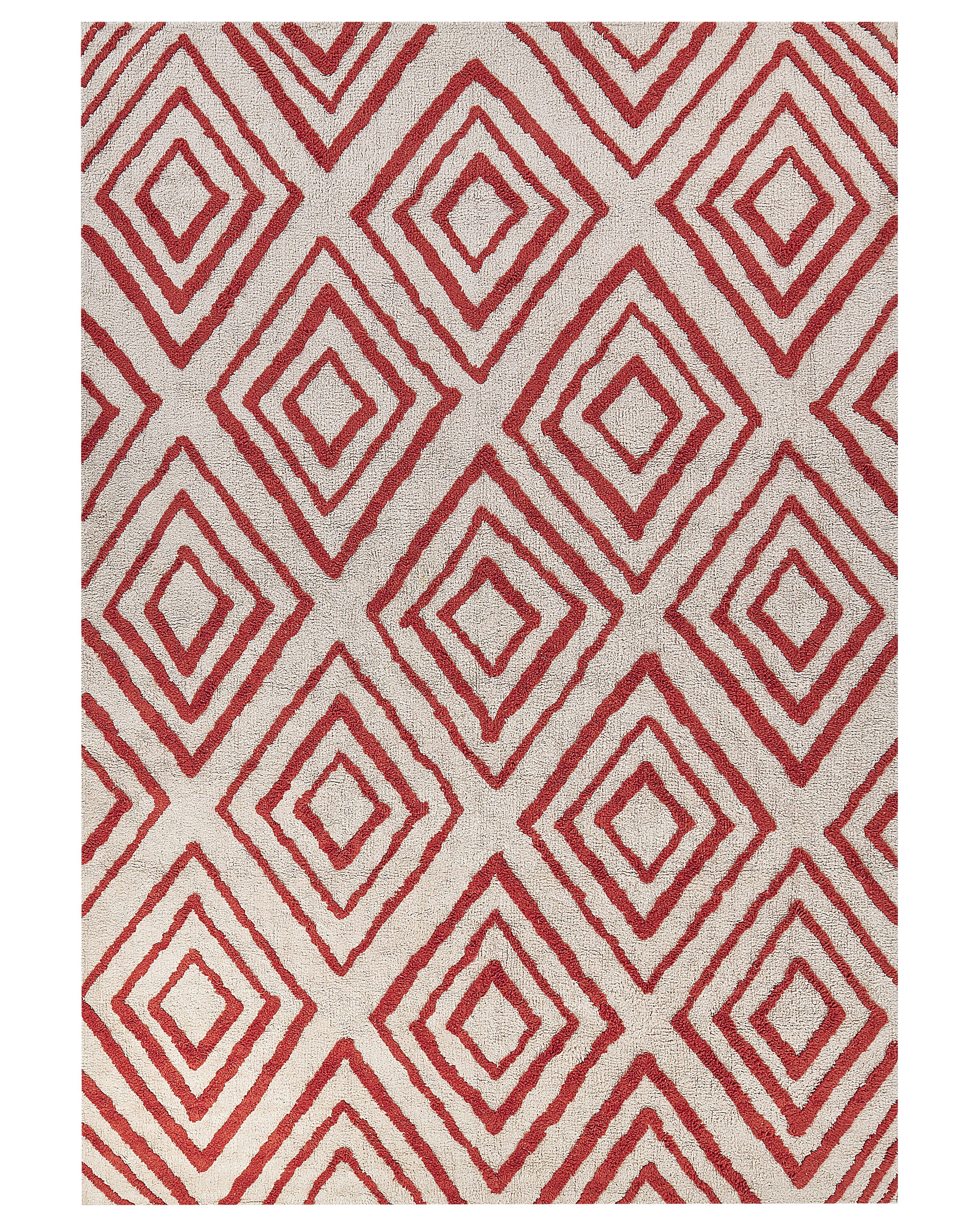 Rug HASKOY Red 160 x 230 cm Cotton