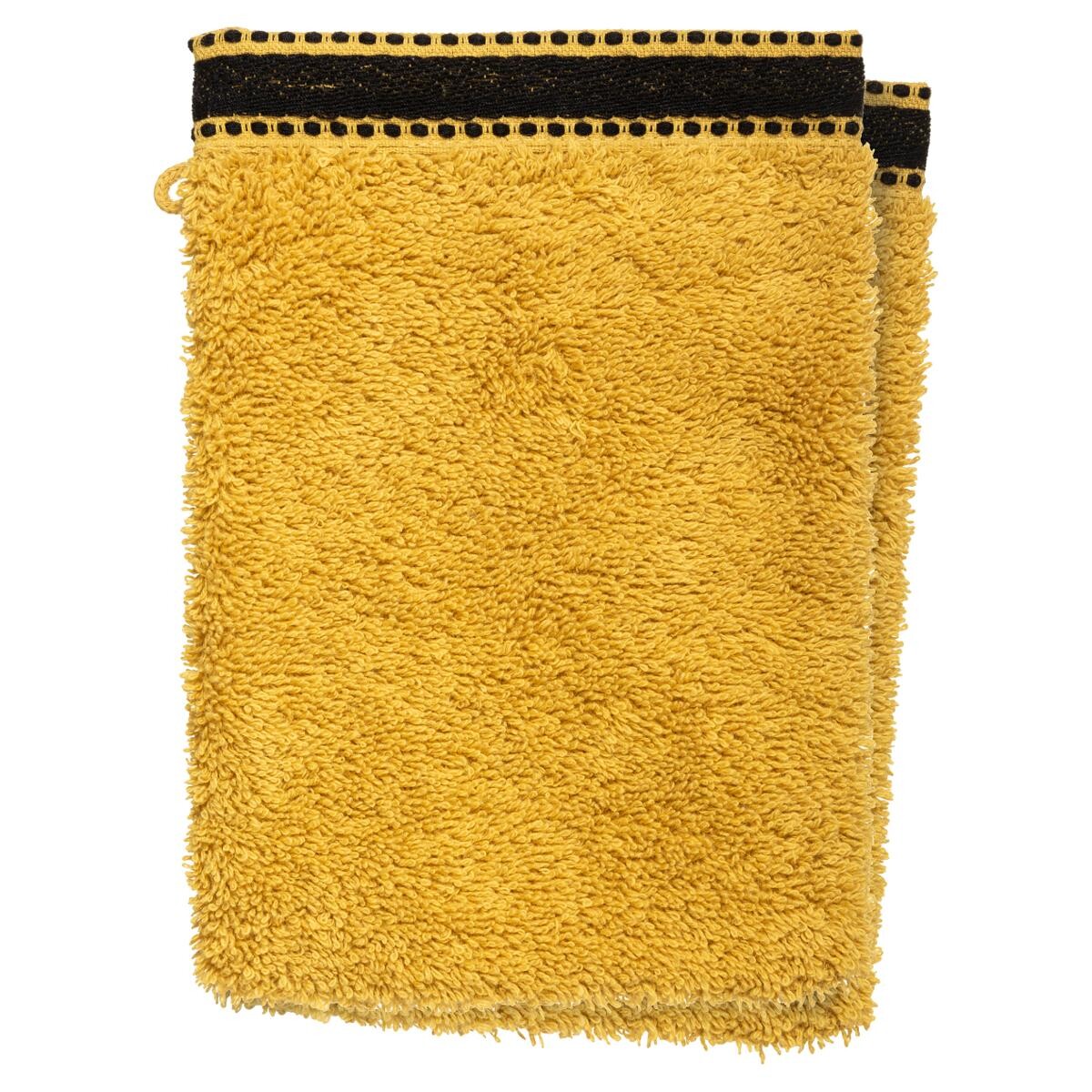 Set of 2 flannels "Joia" Mustard yellow, 15x21 cm, 550 g/m&sup2;