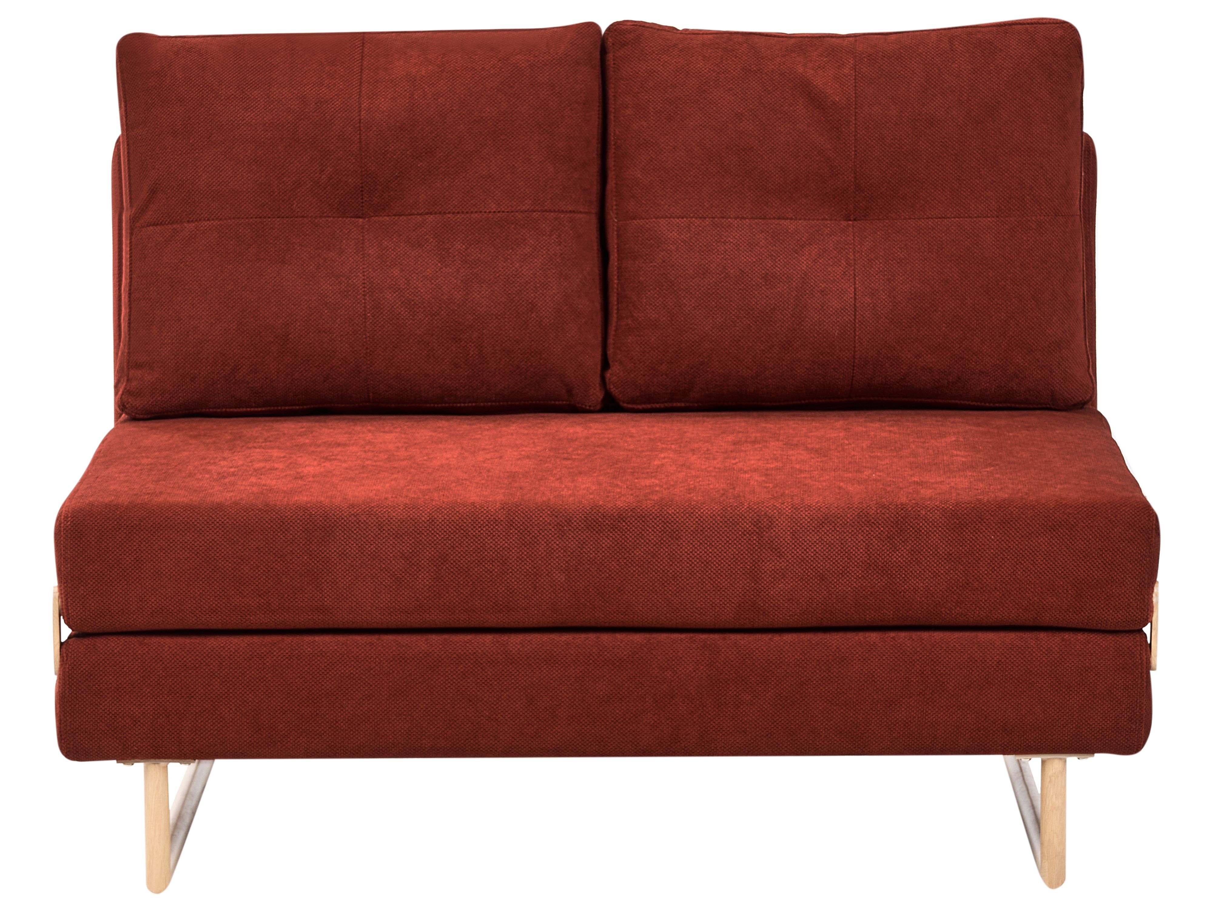 Sofa Bed 2 Seater JERSLEV Fabric Red