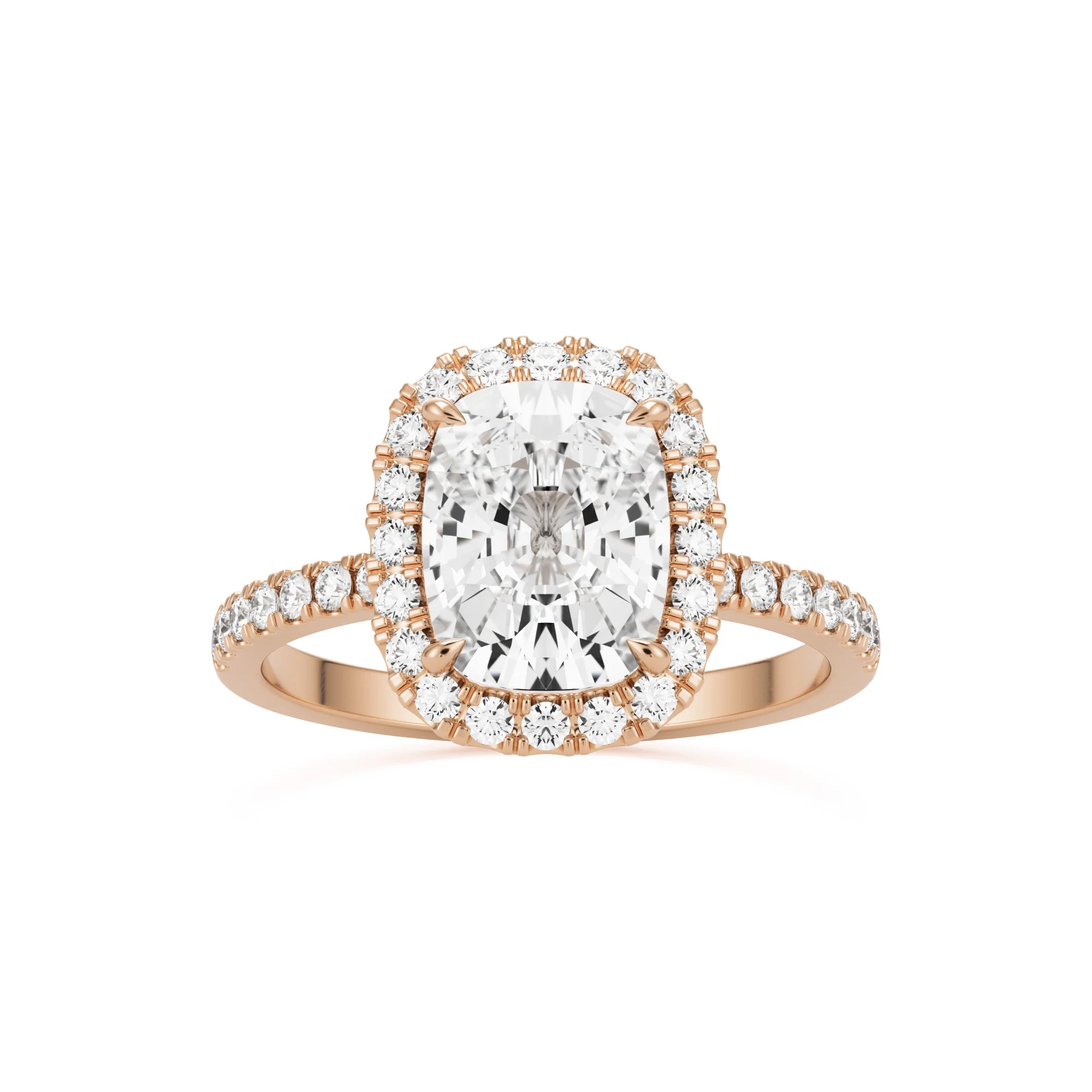 The Elongated Cushion Halo Pavé