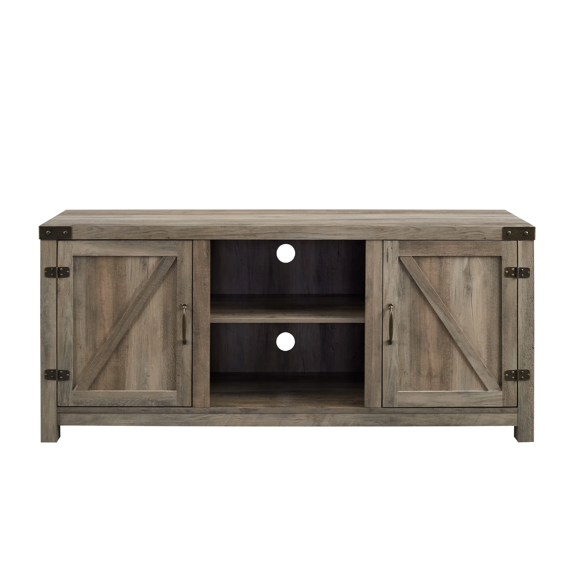 Walker Edison Modern Farmhouse Barn Door TV Stand for TVs up to 65", Grey Wash - Image 10
