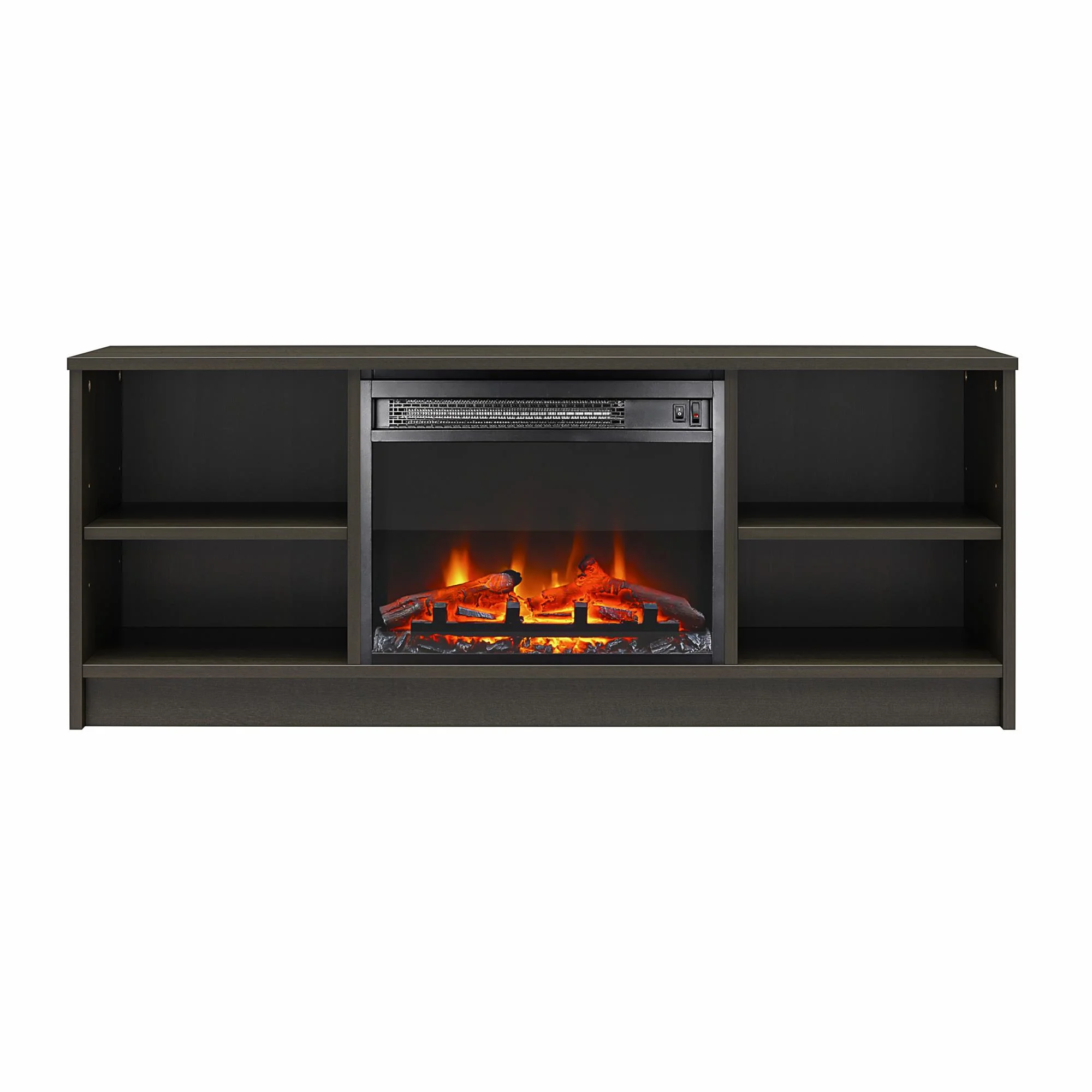 Mainstays Fireplace TV Stand, for TVs up to 55", Black Oak - Image 41