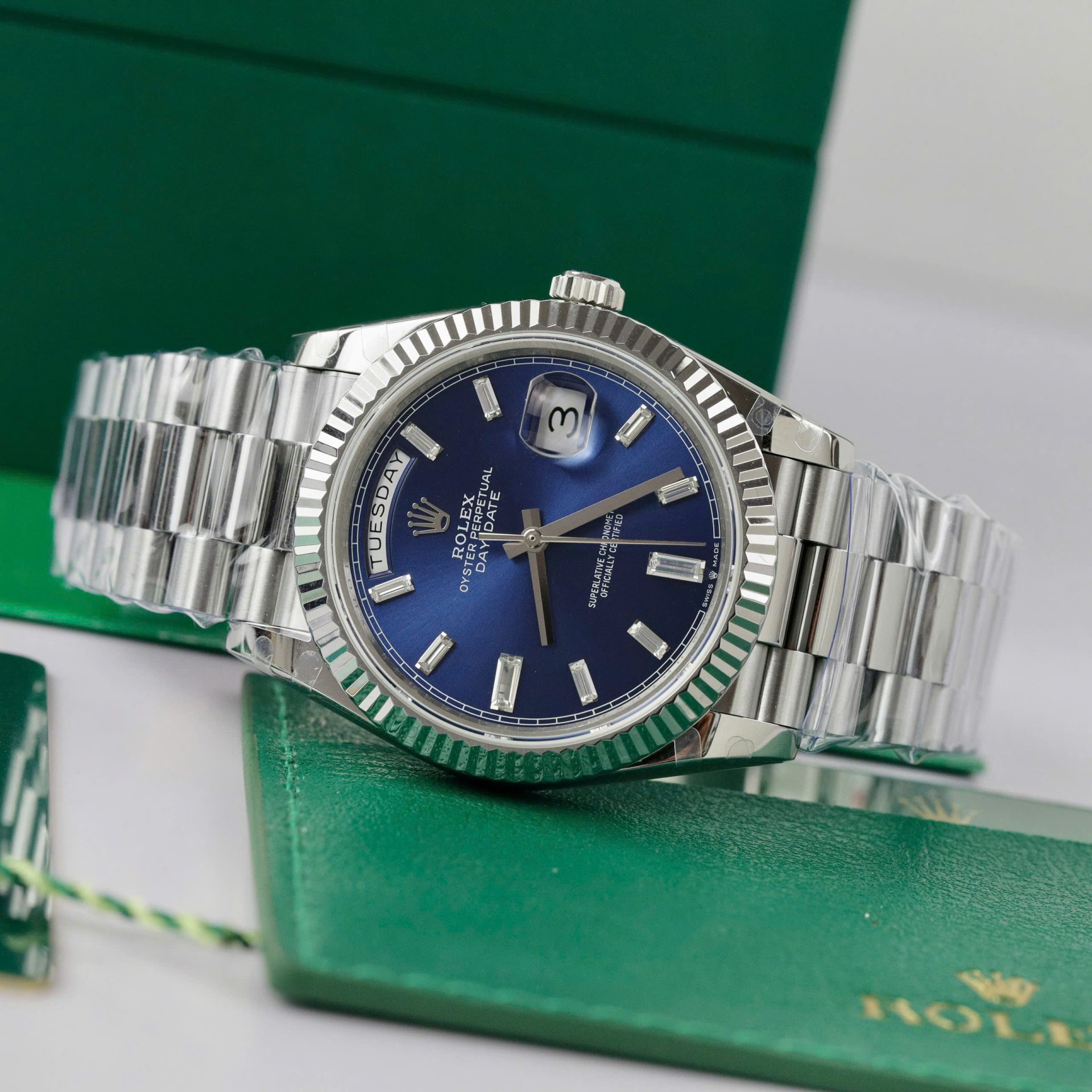 Rolex Replica Watch Day-Date 228236 Dial Blue Weight 178gram GM Factory 40mm - Top club
