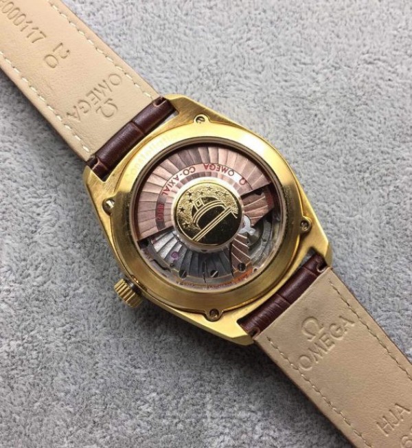 Replica Omega Globemaster Master Chronometer YG Case Blue Dial Leather Strap A8900 - Top club