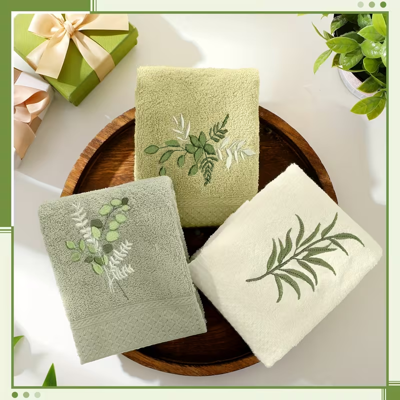 Solid Color Woven Pure Cotton Antimicrobial Eco-Friendly Face Towel High-quality Home Spa Quick-drying Good Water Absorption