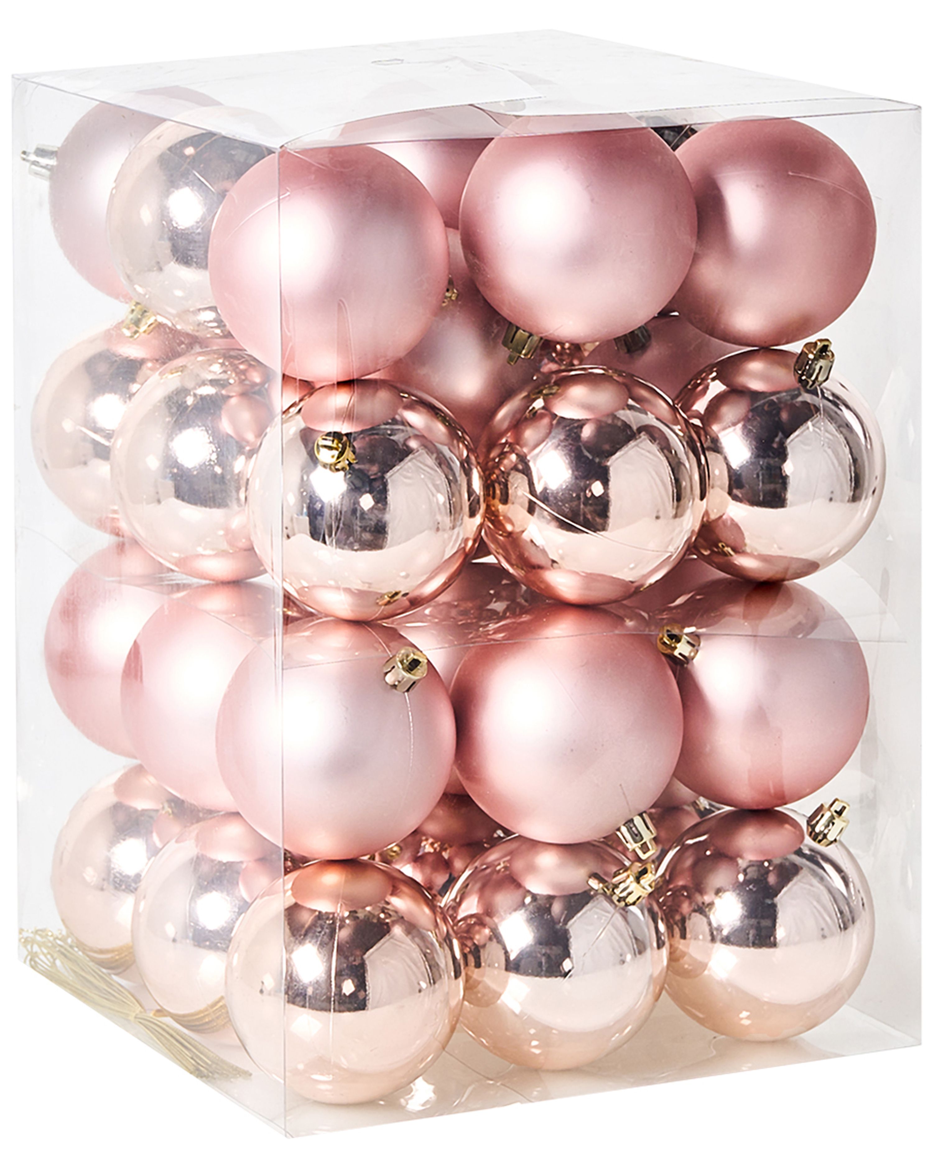 Set of 36 Baubles BYGDIN Pink