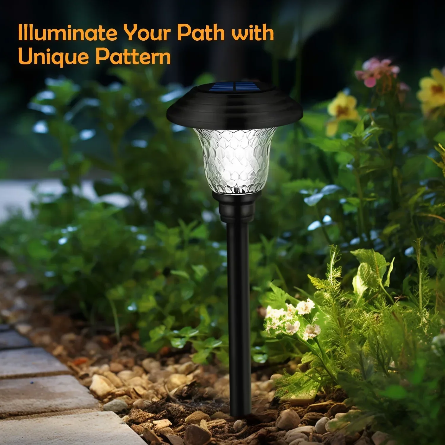 Solar Garden Landscape Lights, 8 Pack - Waterproof Glass Stainless Steel Auto-On/Off - Image 5 Solar Garden Landscape Lights, 8 Pack - Waterproof Glass Stainless Steel Auto-On/Off - Image 5