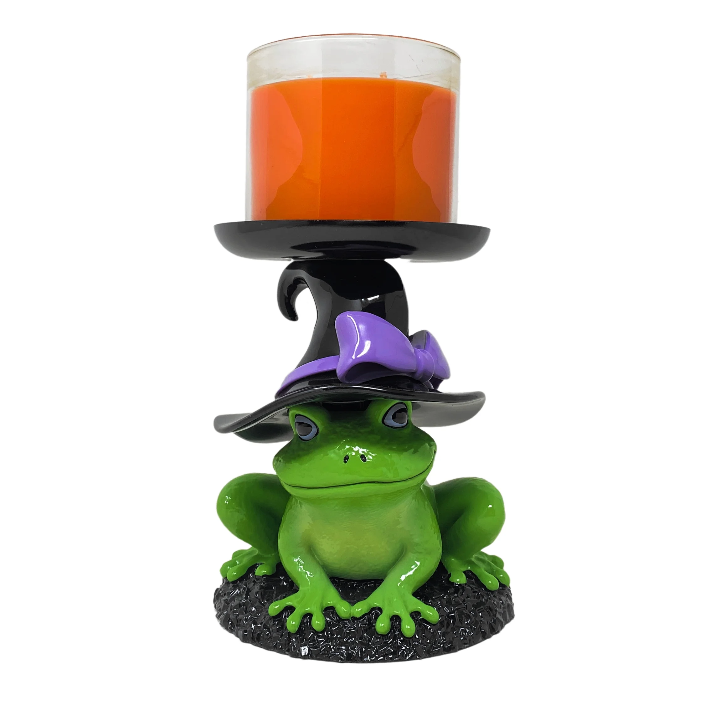 Bath & Body Works Magical Frog Pedestal 3-Wick Candle Holder with a Natural Oats Sample Soap
