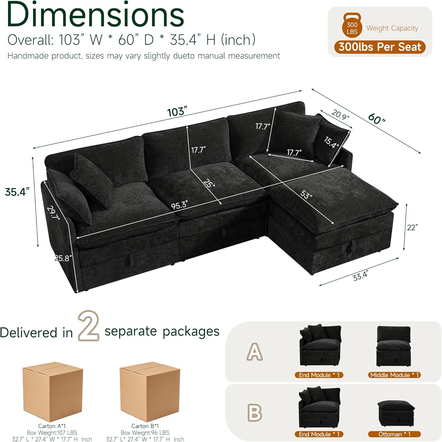 Modular Sofa with Storage, 103