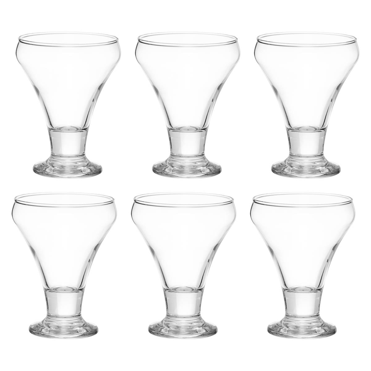 Set of 6 ice cream bowls "Gelo" 305 ml, Transparent
