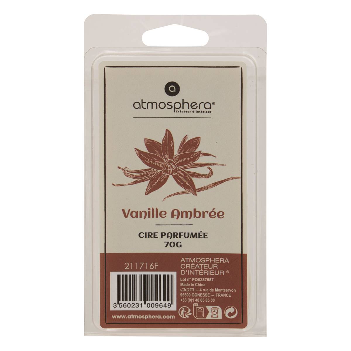 Scented Wax "Laura" Amber - Vanilla, Green Cedar, 70g