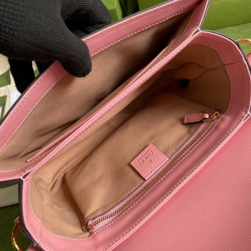Replica Gucci Horsebit 1955 Small Shoulder Bag 602204 Red And Pink Leather1:1High-quality replica