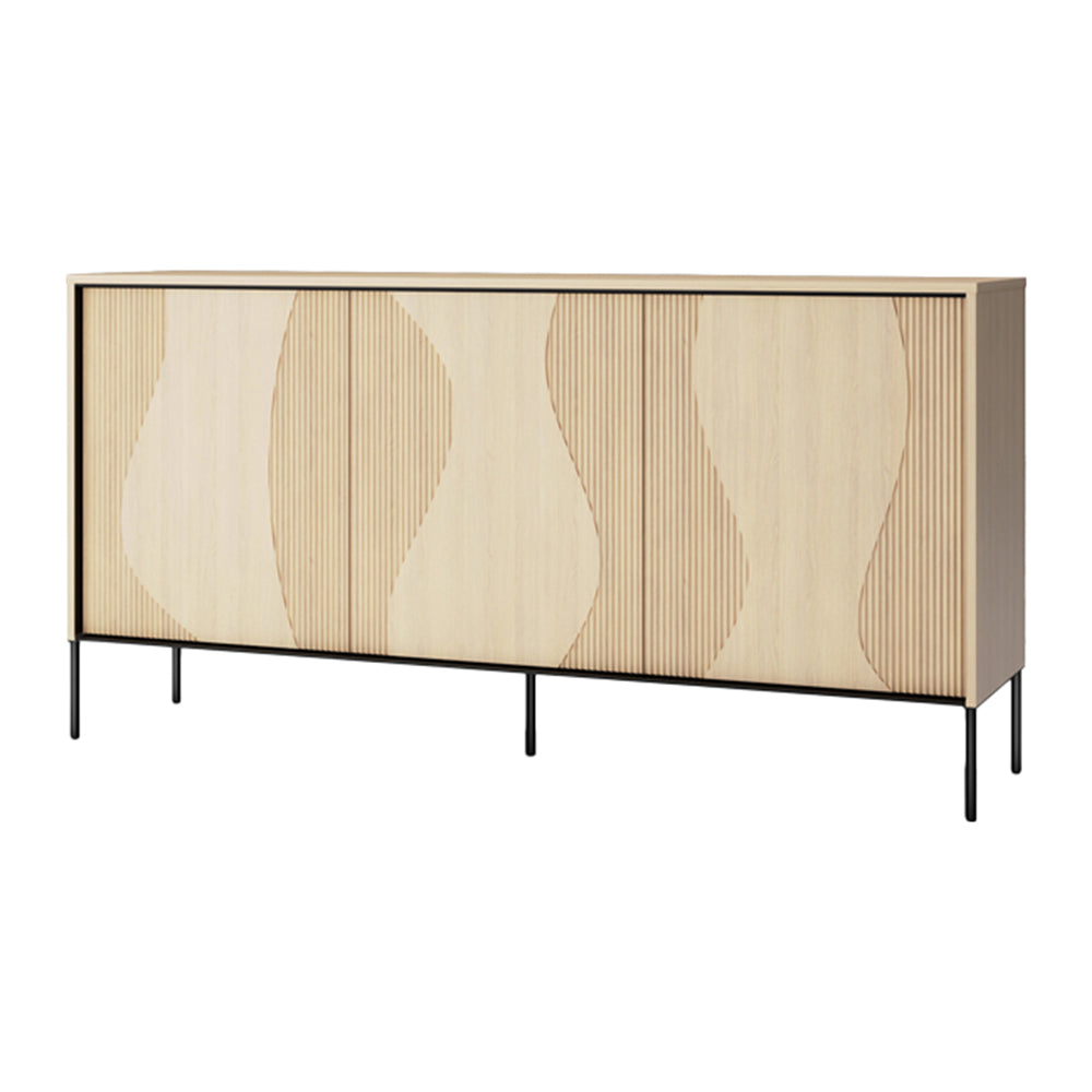 Blokker Weya Dressoir 3-deurs - Vicenza Bleached Eiken / Zwart