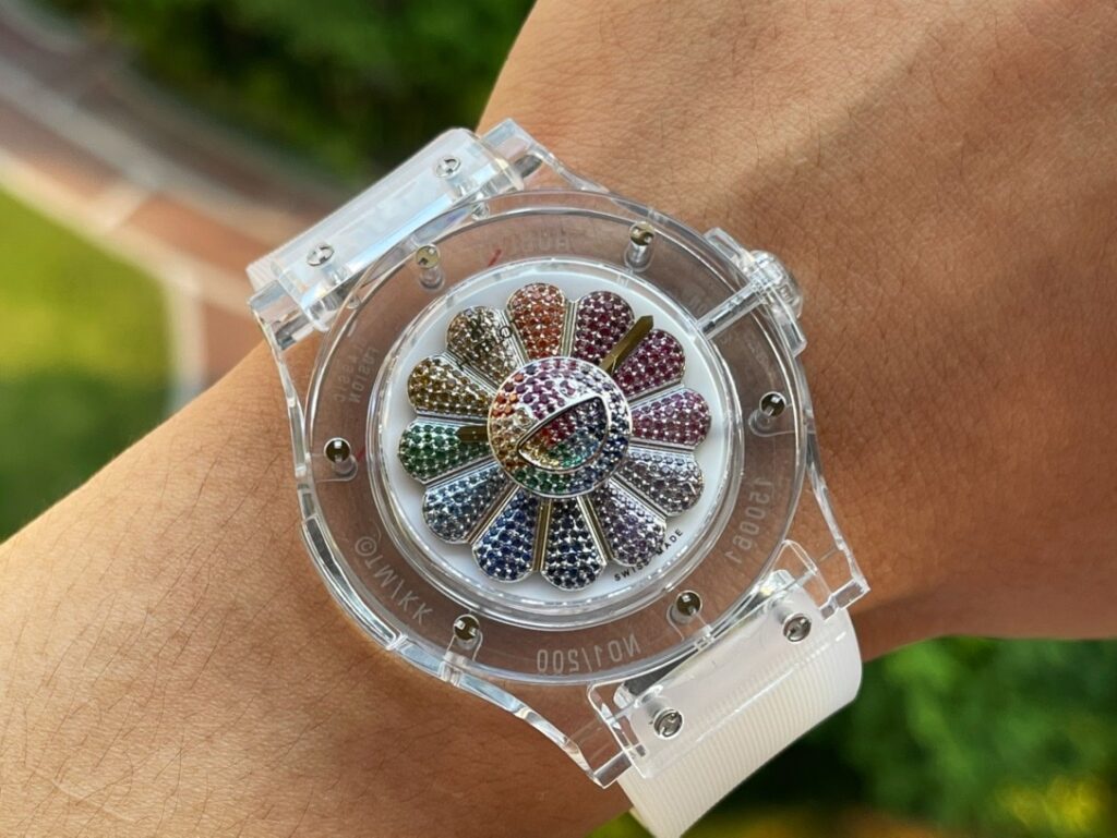 Hublot Replica 1:1 Watch Takashi Murakami Transparent Case Rubber Strap 42mm - Top club