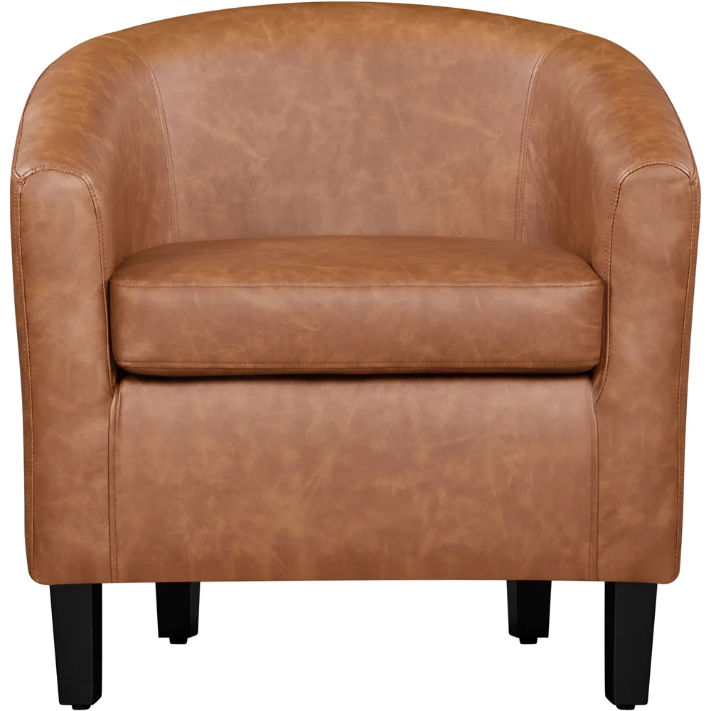 Renwick Faux Leather Barrel Accent Chair for Living Room, Set of 2, Black - Image 49