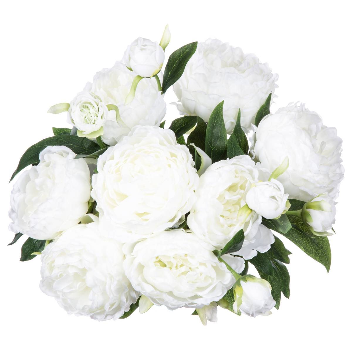 Bouquet 13 artificial peonies White, H.50 cm