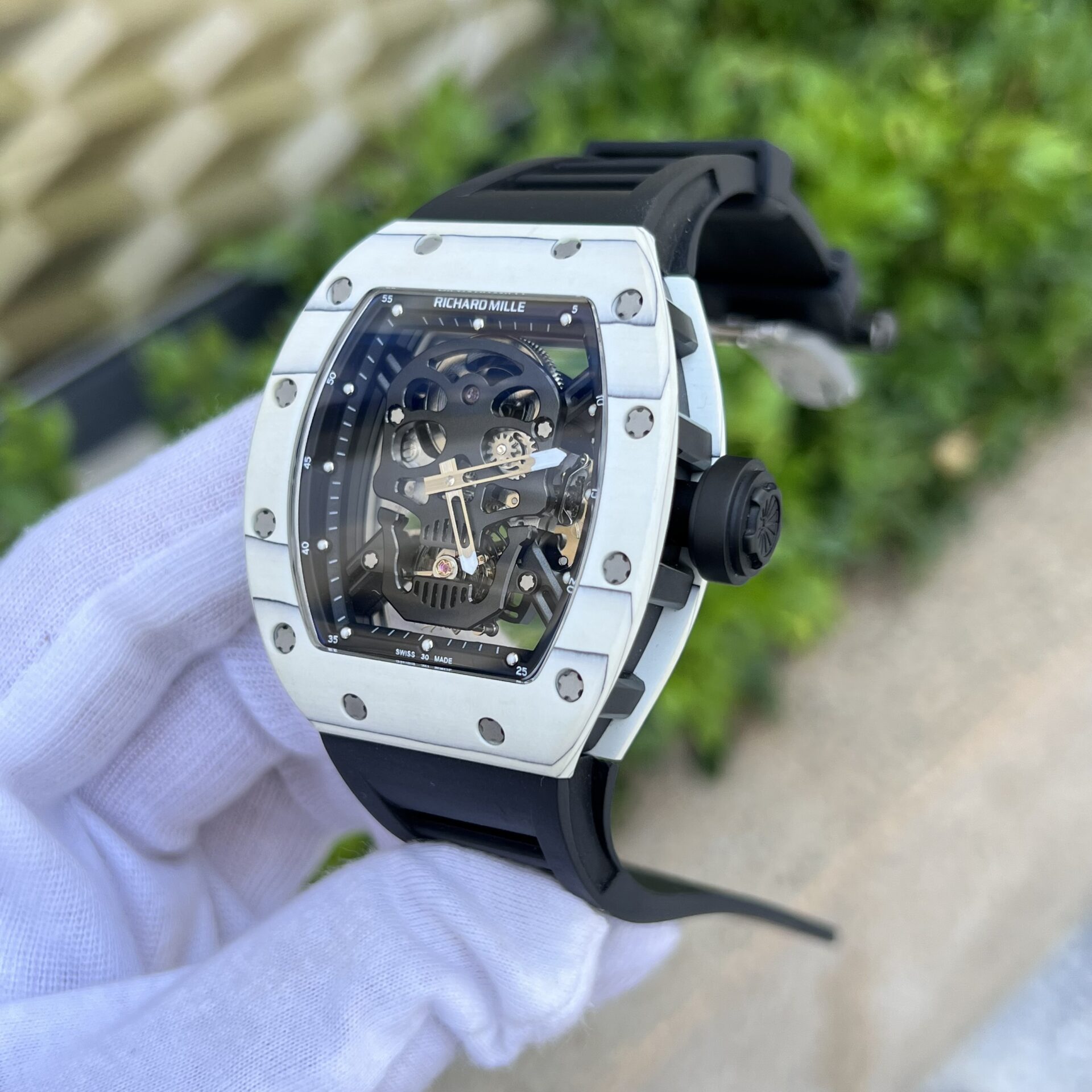 Richard Mille Replica 1:1 Watch RM052 Skull Tourbillon White Case 43mm - Top club