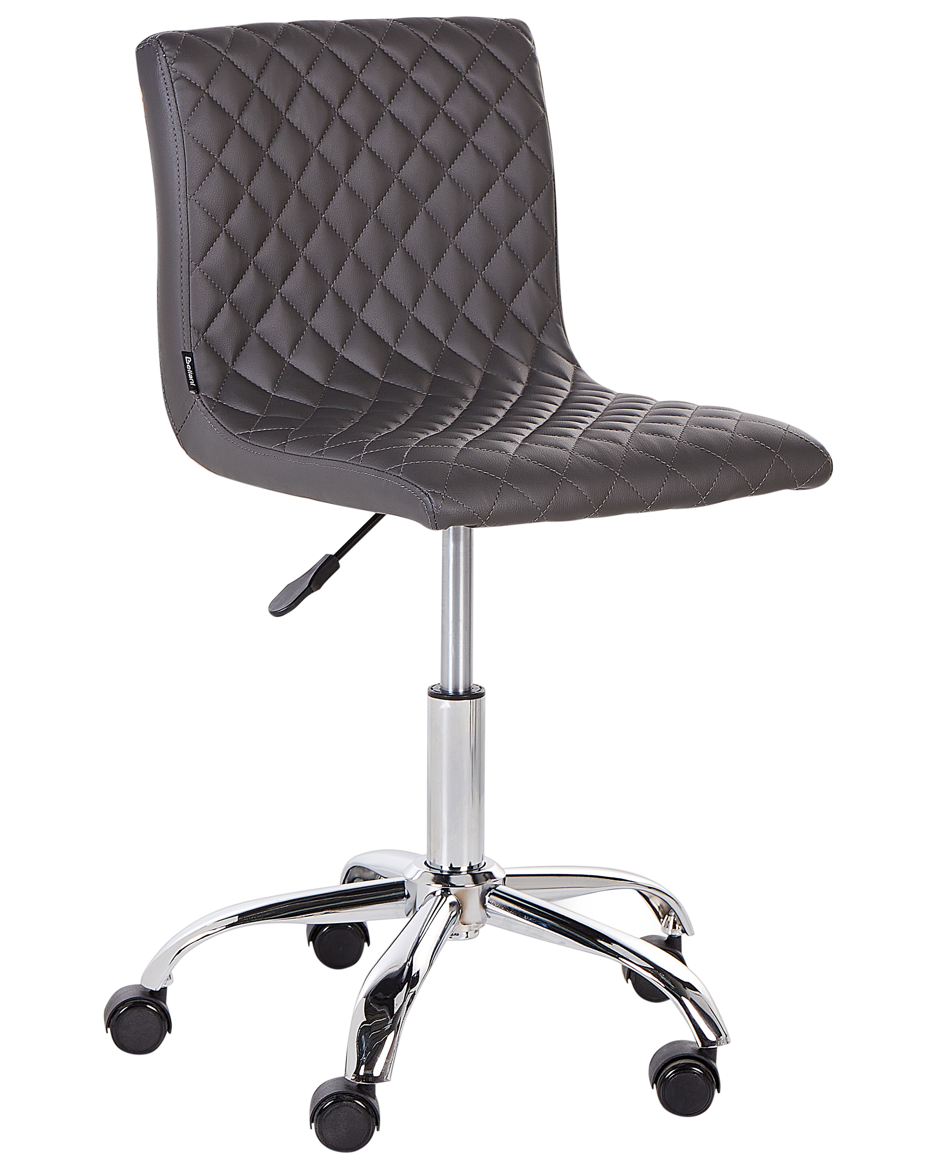 Desk Chair ORLANDO Faux Leather Dark Grey