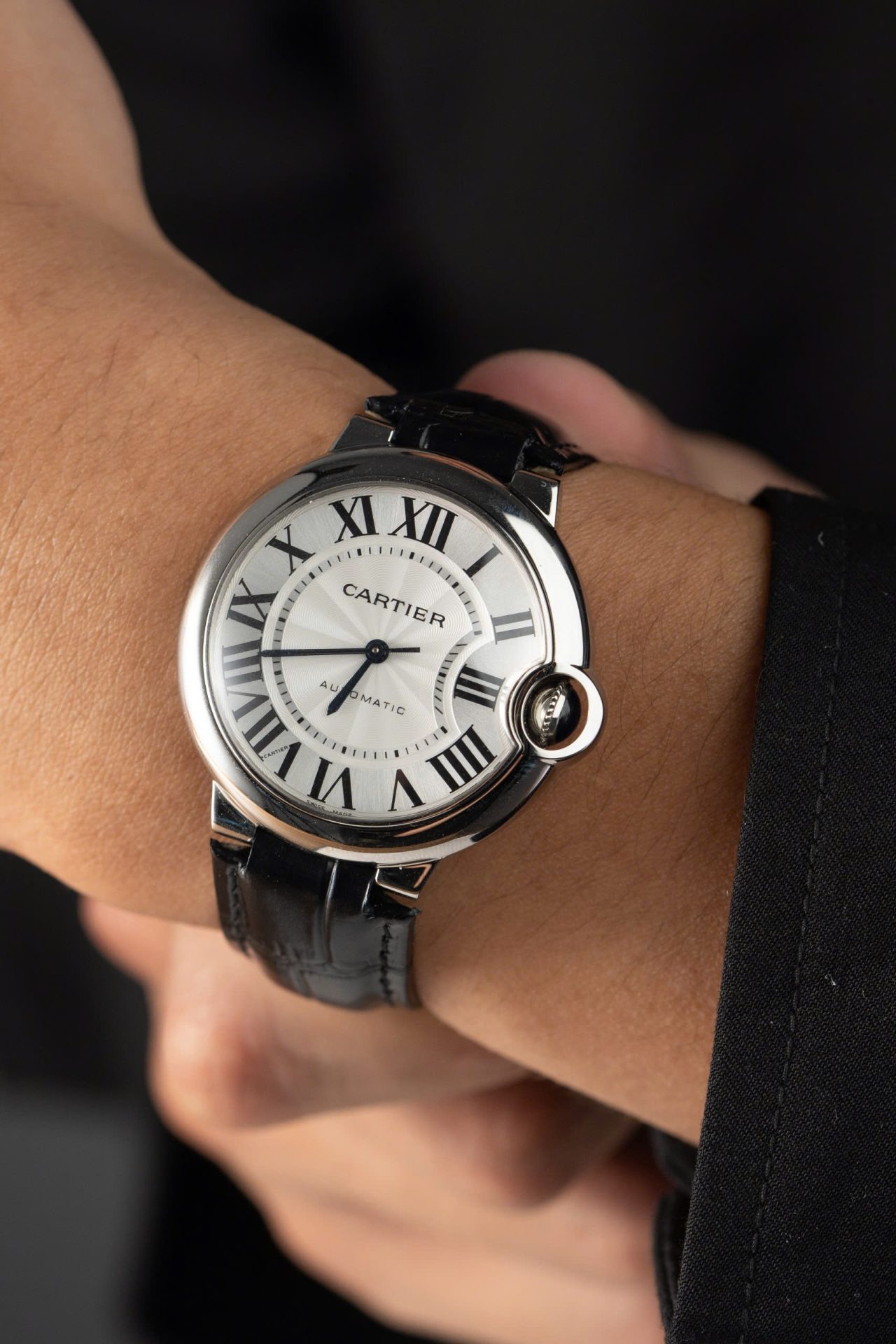 Cartier Ballon Bleu Replica 1:1 Watch White Dial Leather Strap 36mm - Top club