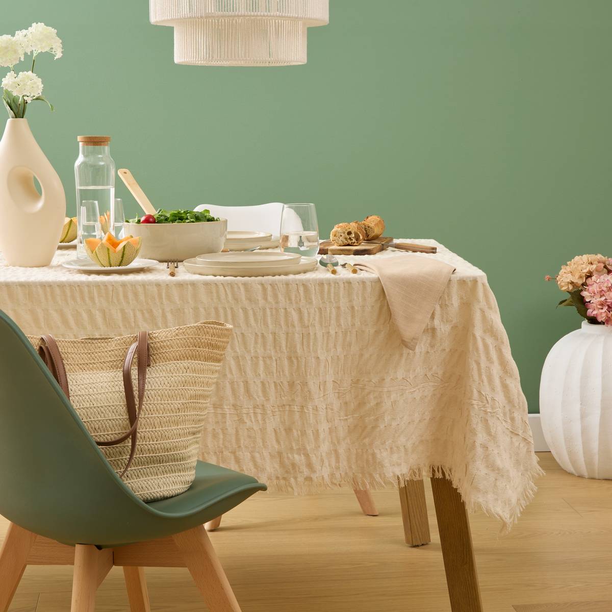 Tablecloth "Ysel" 250x150 cm, Warm White