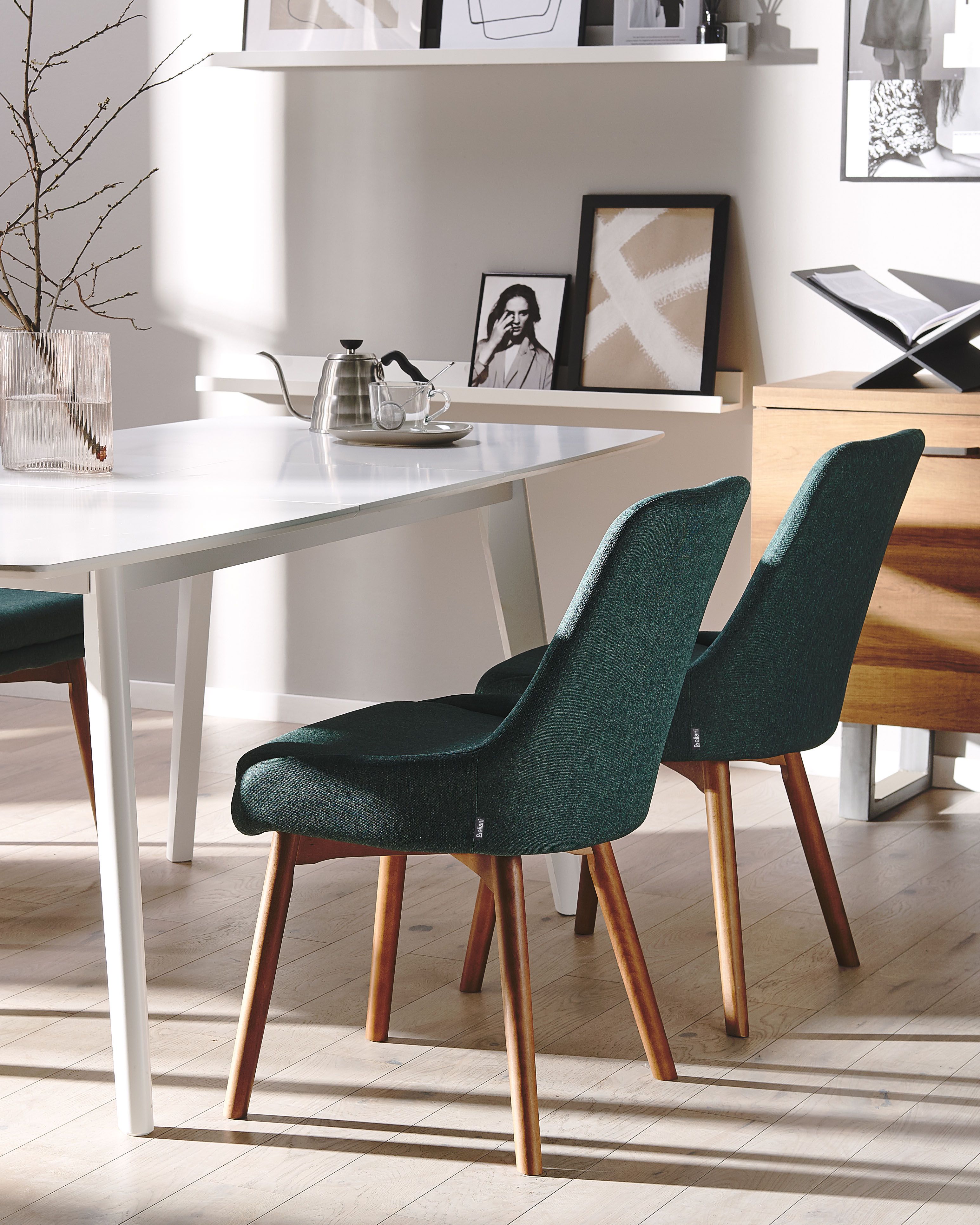 Set of 2 Dining Chairs MELFORT Dark Green