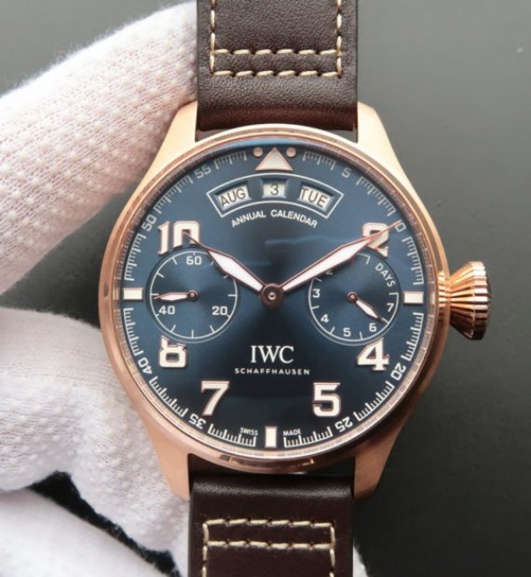 Replica IWC ZF Big Pilot IW502701 RG Blue Dial Leather Strap - Top club
