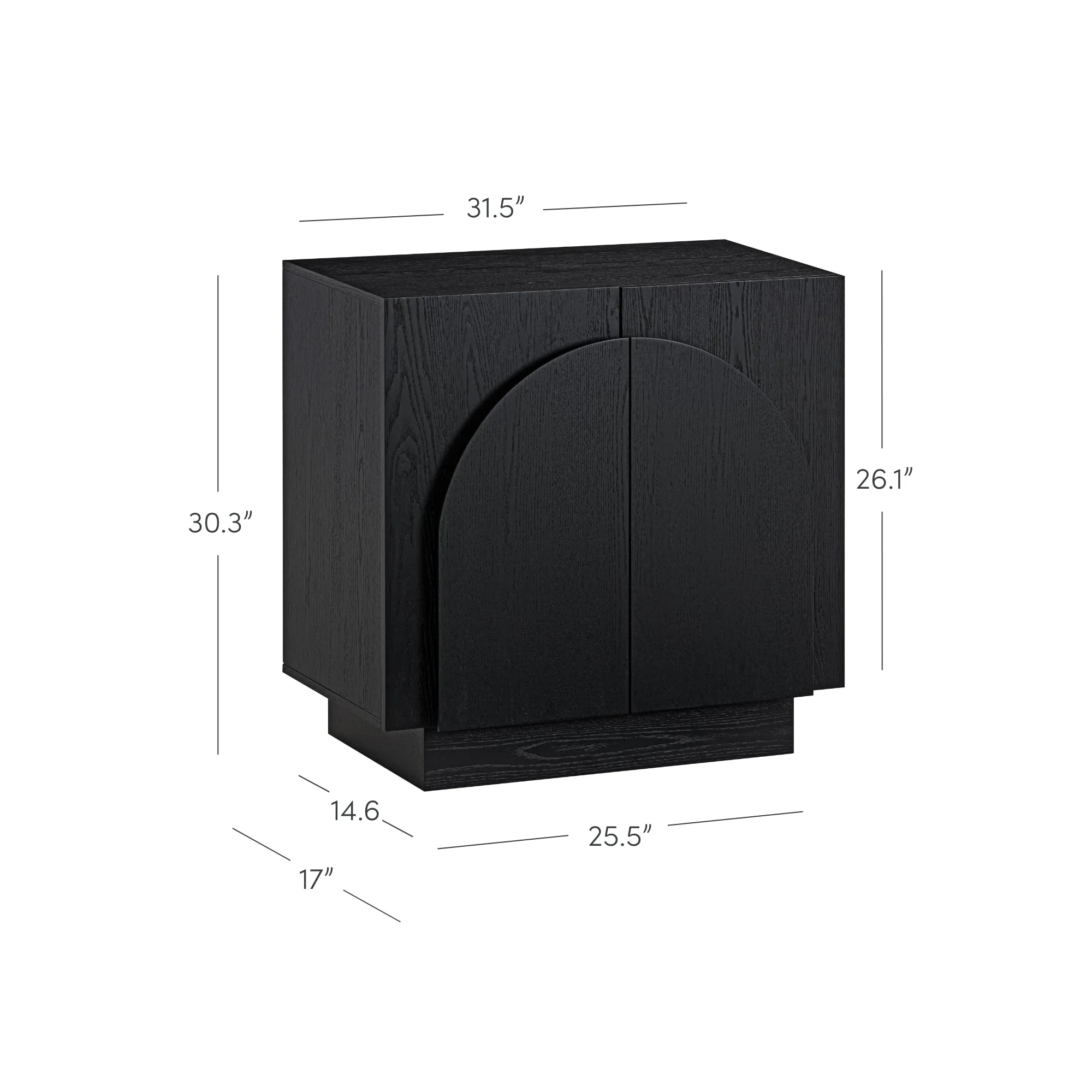 Nathan James Iris Mid-Century Modern Credenza, Black Sideboard Buffet, Living Room Wood Storage Cabinet with Arched Cabinet Doors, Black Credenza Cabinet for Kitchen or Living Room, Black Oak - Image 6