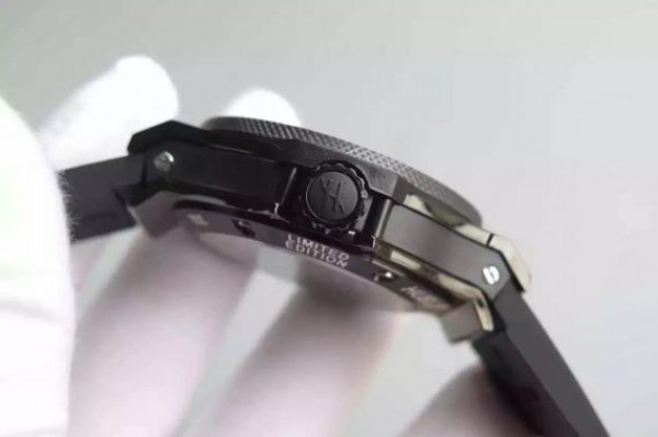 Replica Hublot Big Bang Tourbillon PVD Black Textured Dial Black Rubber Strap - Top club