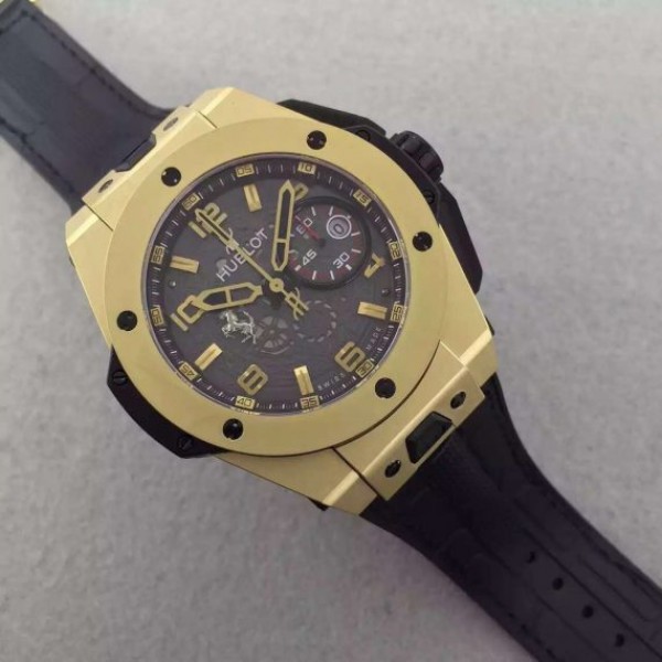 Replica Hublot Big Bang Ferrari Limited Edition YG Black Dial Black Rubber Strap A7753 - Elite Watch Atelier