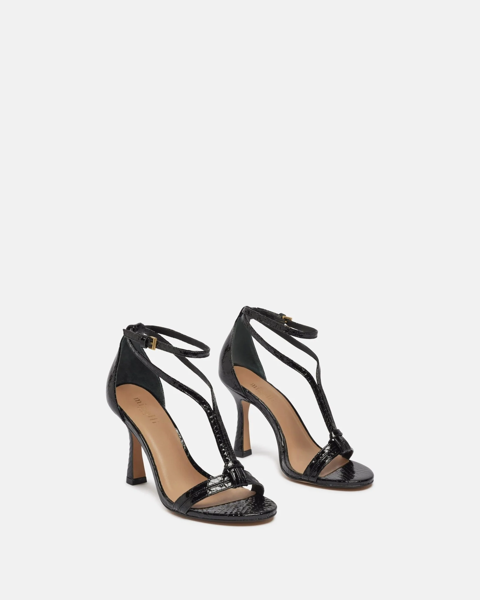 SANDALES KLOONEY/PYT - En cuir python à talons noir