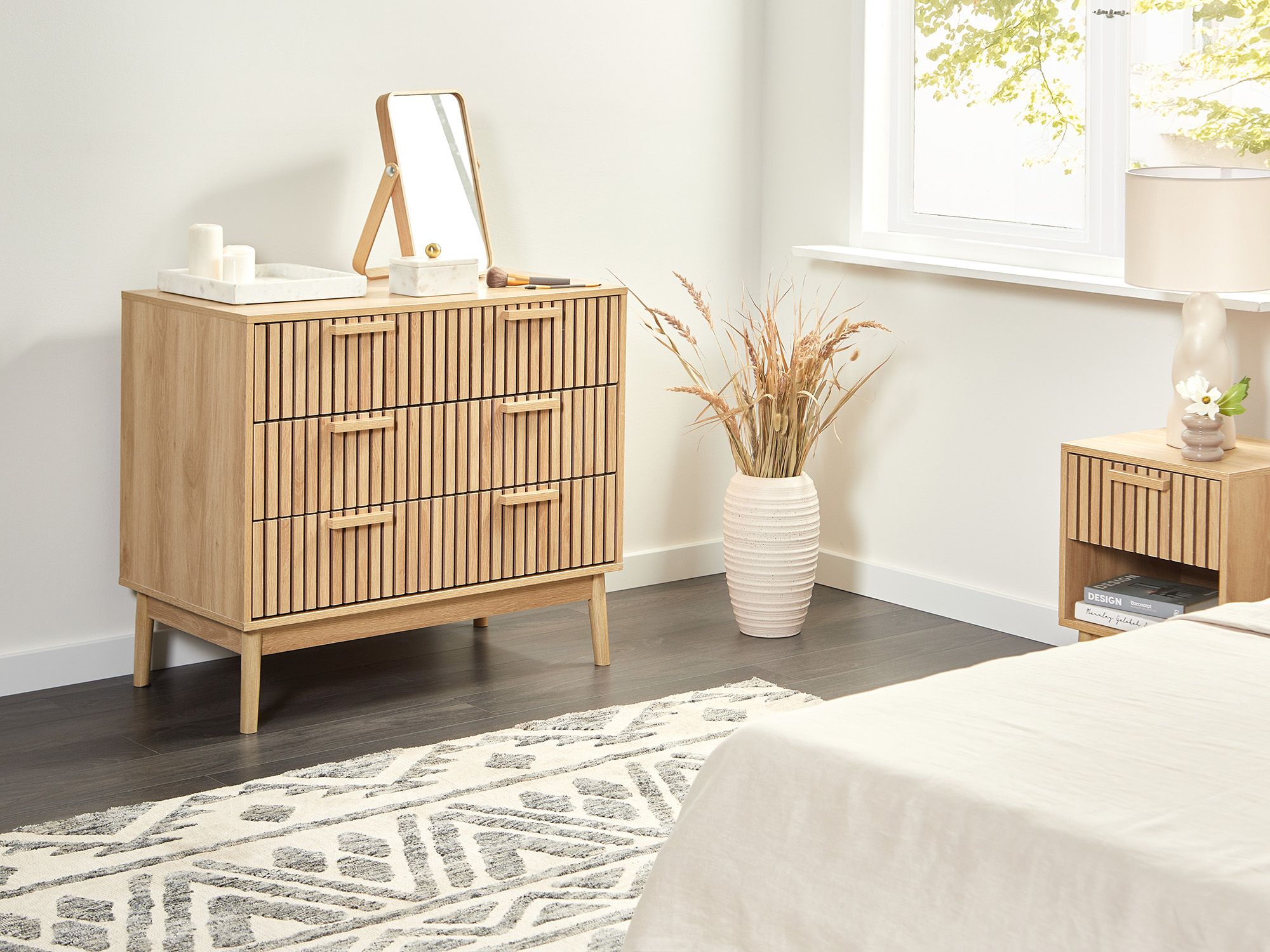 3 Drawer Chest LYNWOOD Light Brown