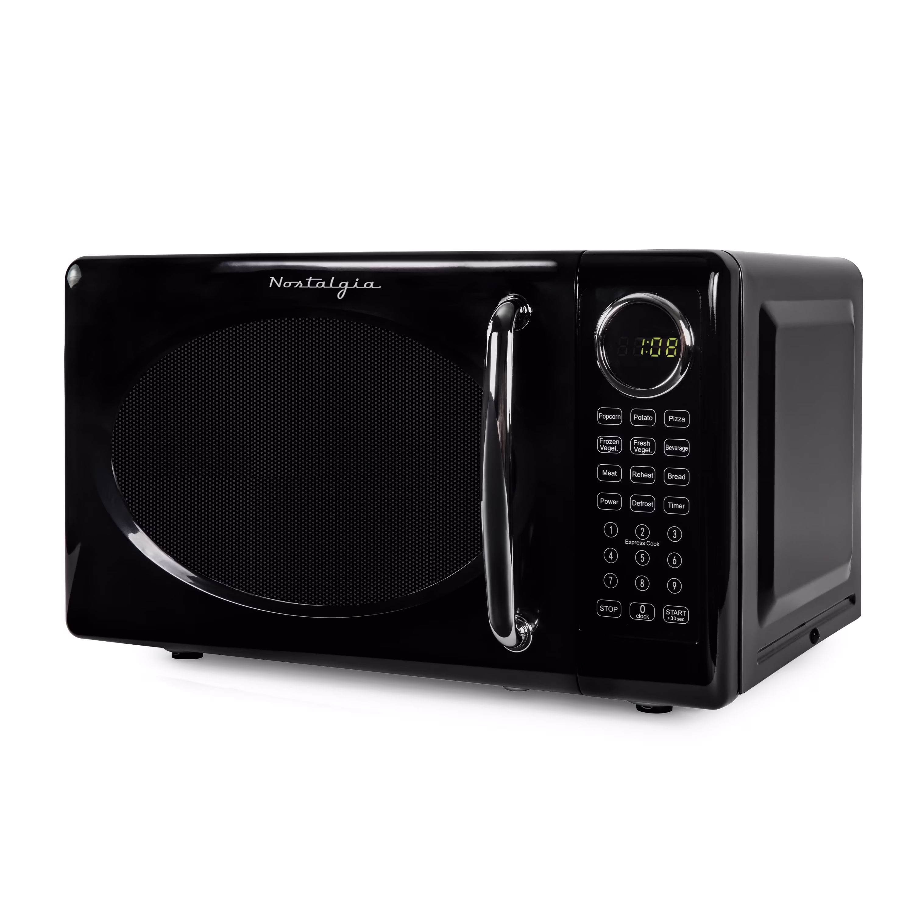 Nostalgia Retro Microwave Oven - 0.7 Cu Ft & 700-Watt Countertop Microwave with Glass Turntable, Child Safety Lock, 8 Auto-Cook Programs & Digital Clock - Aqua - Image 5