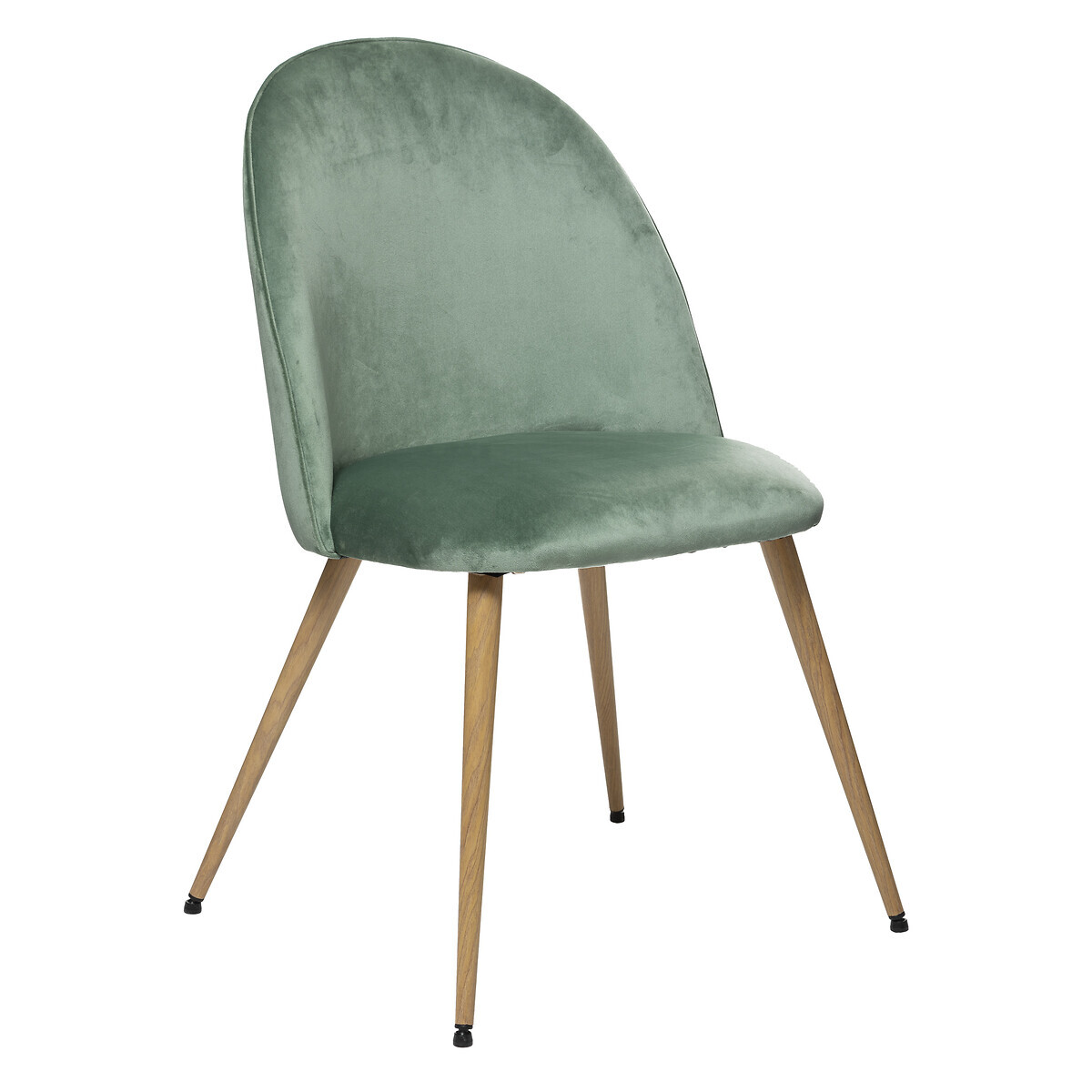 Chair "Slano", velvet Celadon blue, legs beech wood effect