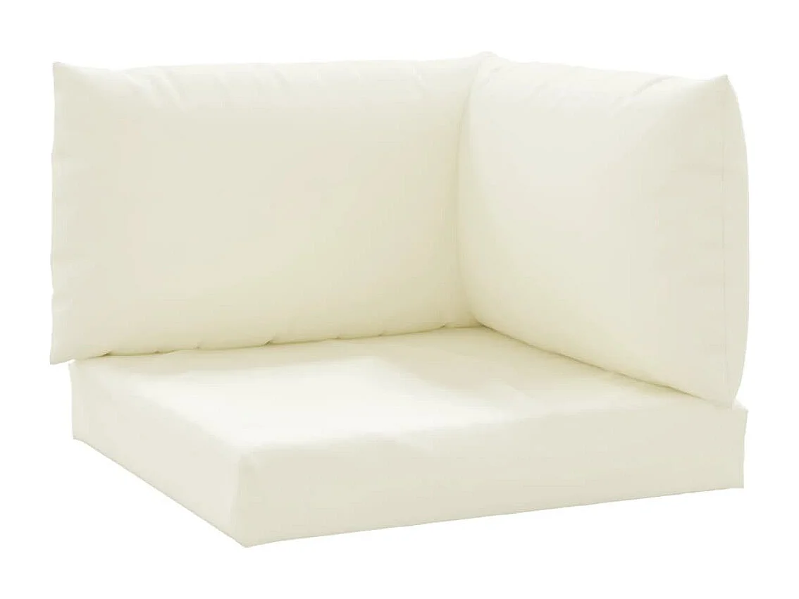 Coussins de palette lot de 3 blanc crème tissu oxford