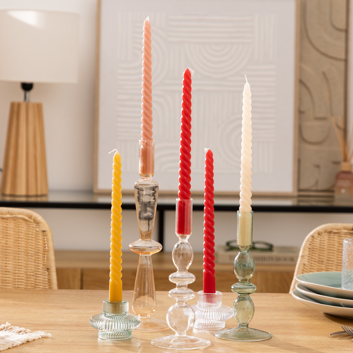 Candle stick "Twist Many" Red, 180g