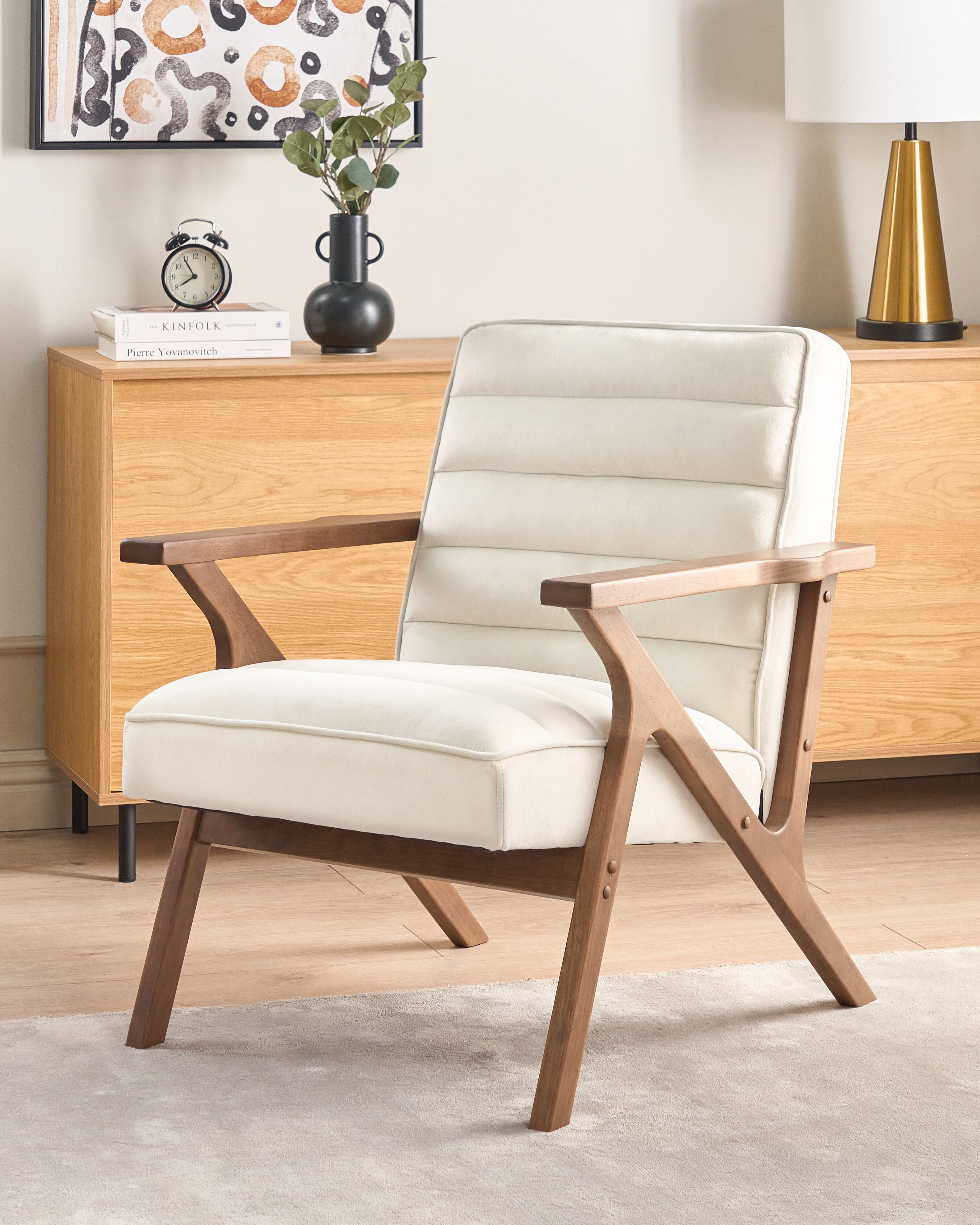 Armchair KISA Velvet Off-White