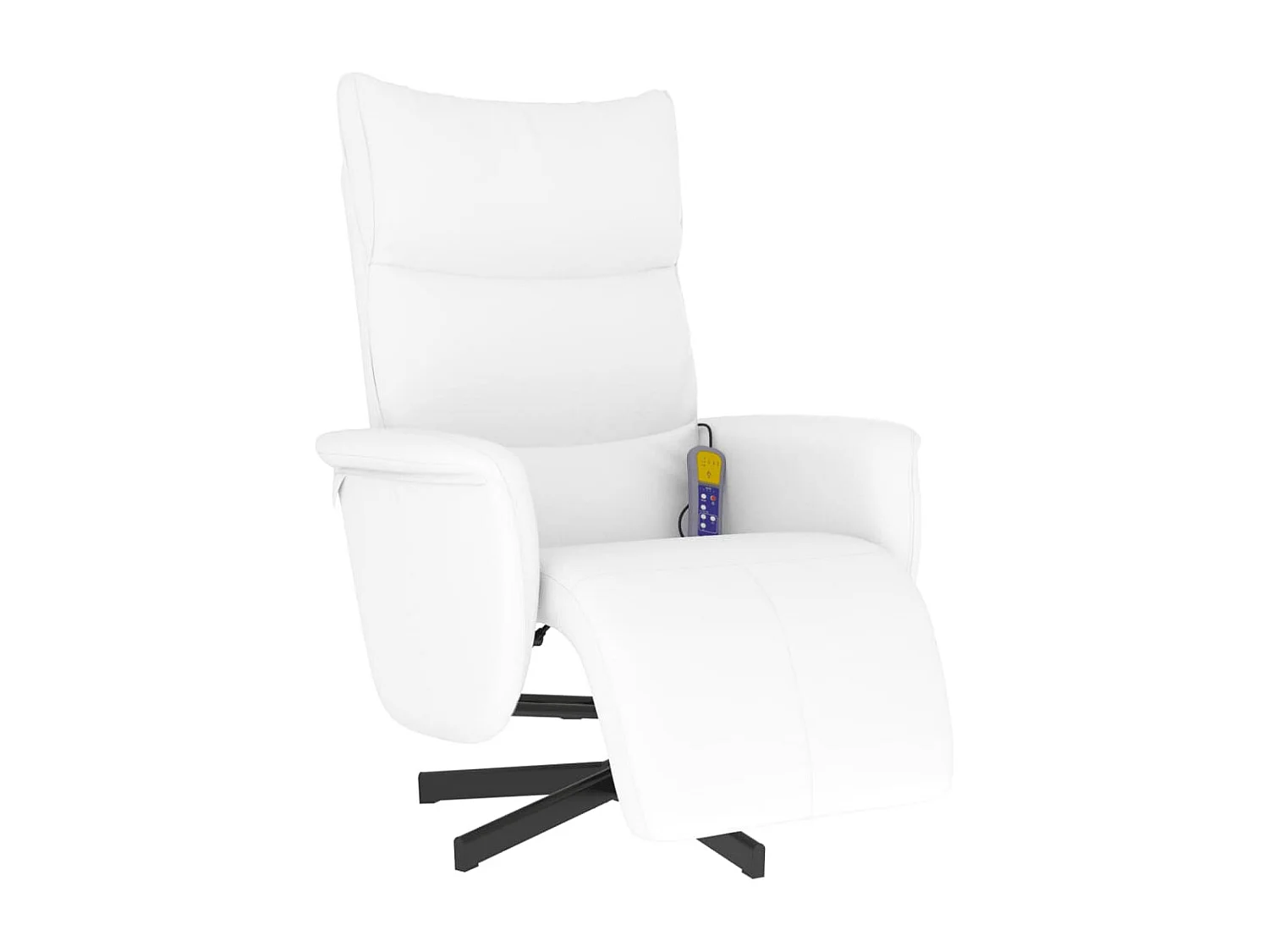 Fauteuil inclinable-Fauteuil salon de massage repose-pieds blanc similicuir SHL1147