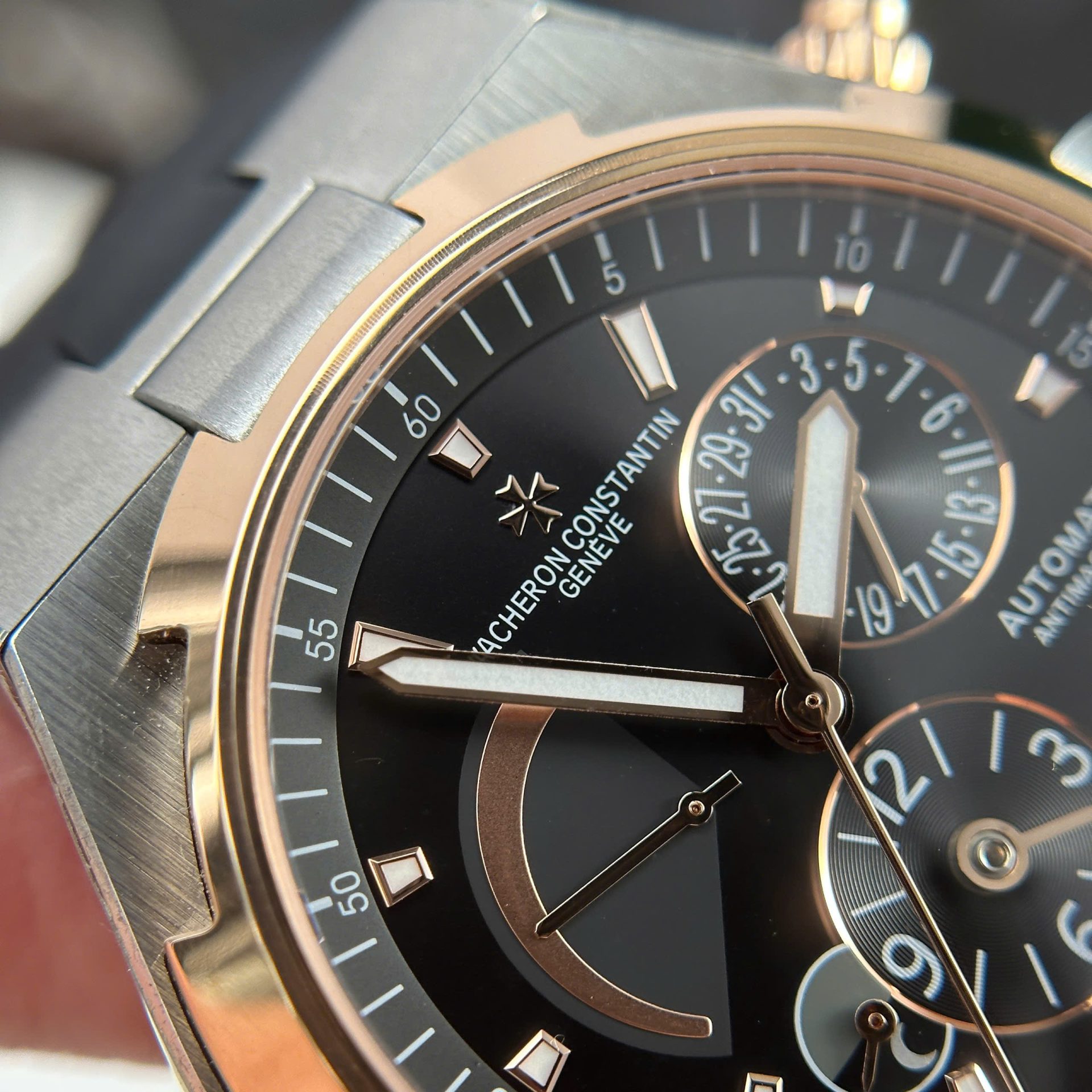 Vacheron Constantin Copies Watch Overseas Dual Time 47450 Demi Rose Gold 9F Factory 42mm - Top club