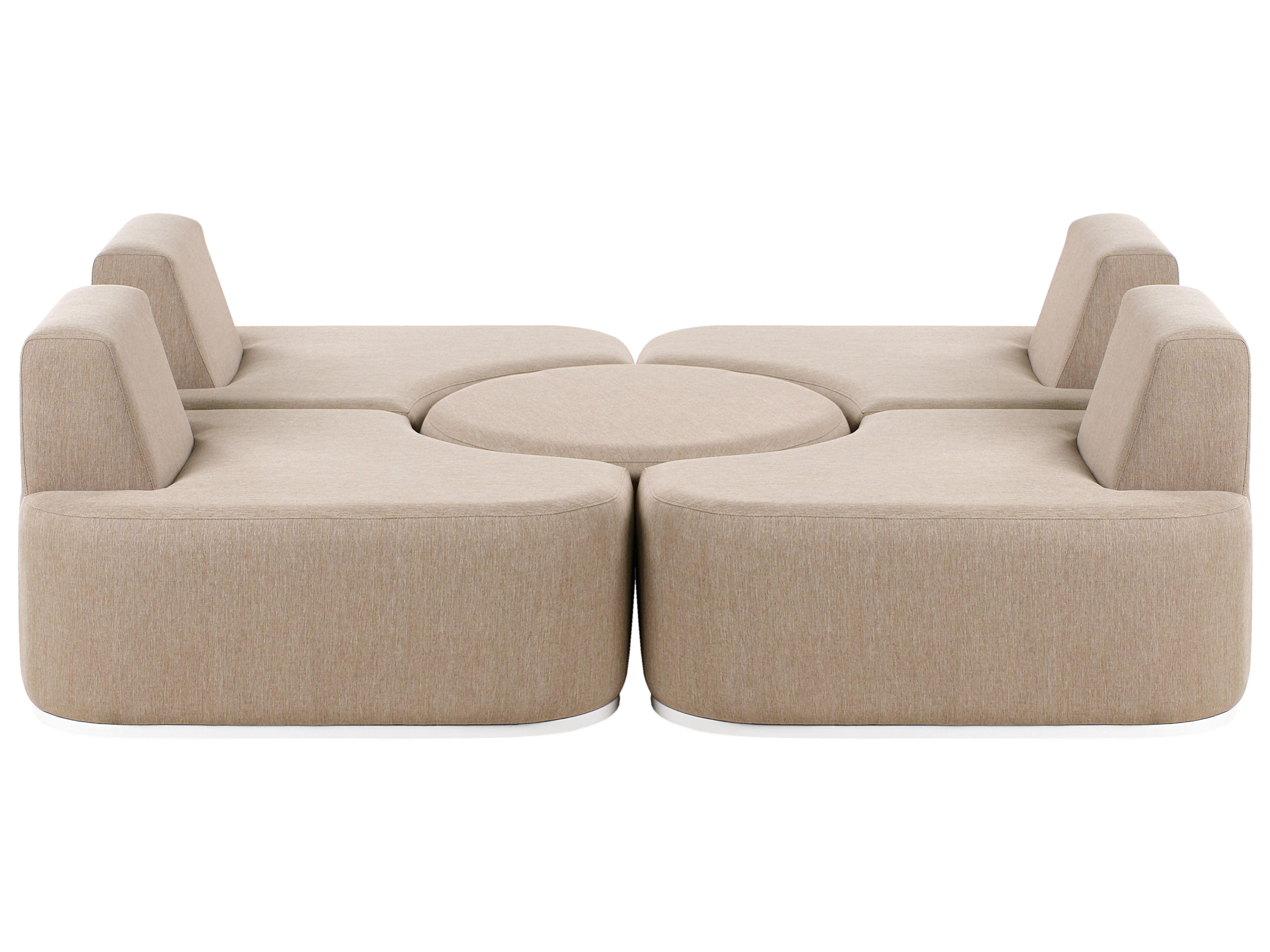 Garden Lounge Set with Table 4 Seater FABRO Fabric Beige